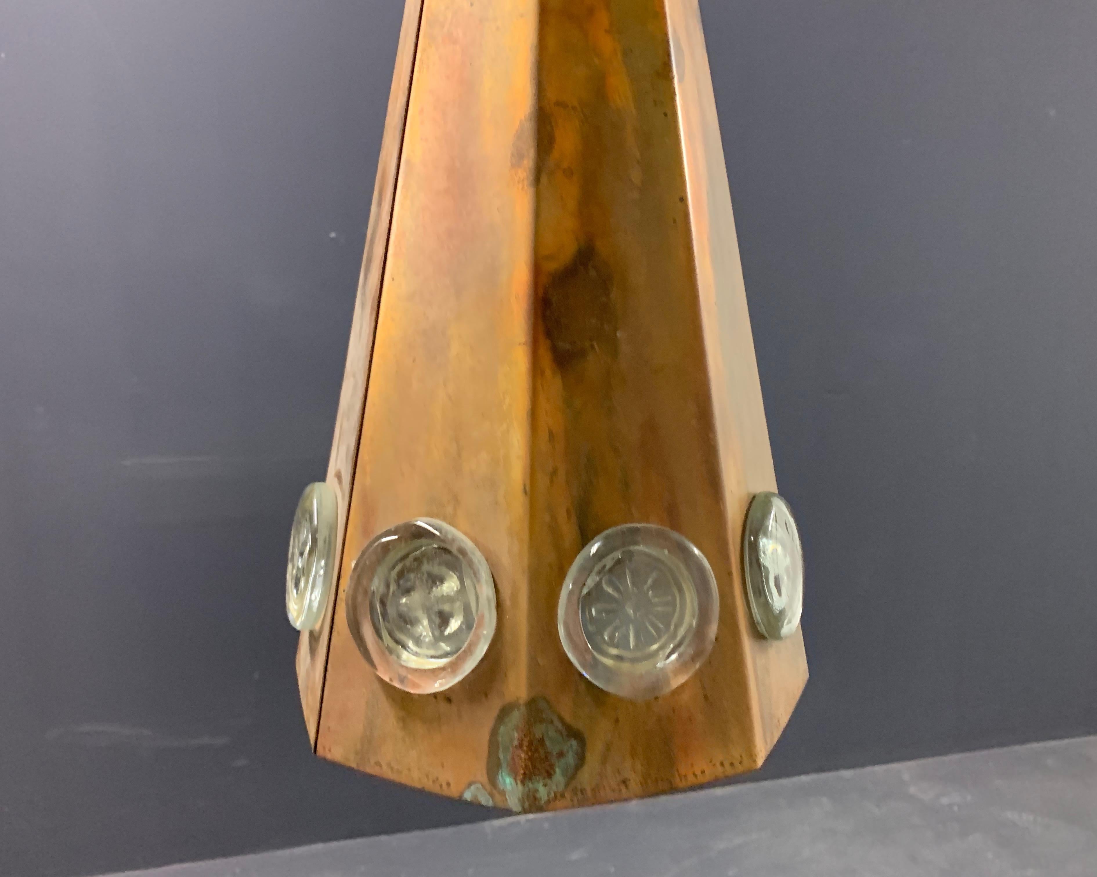 Set of Two Big Copper and Glass Ceiling Lamps by Ateljè Lyktan For Sale 4