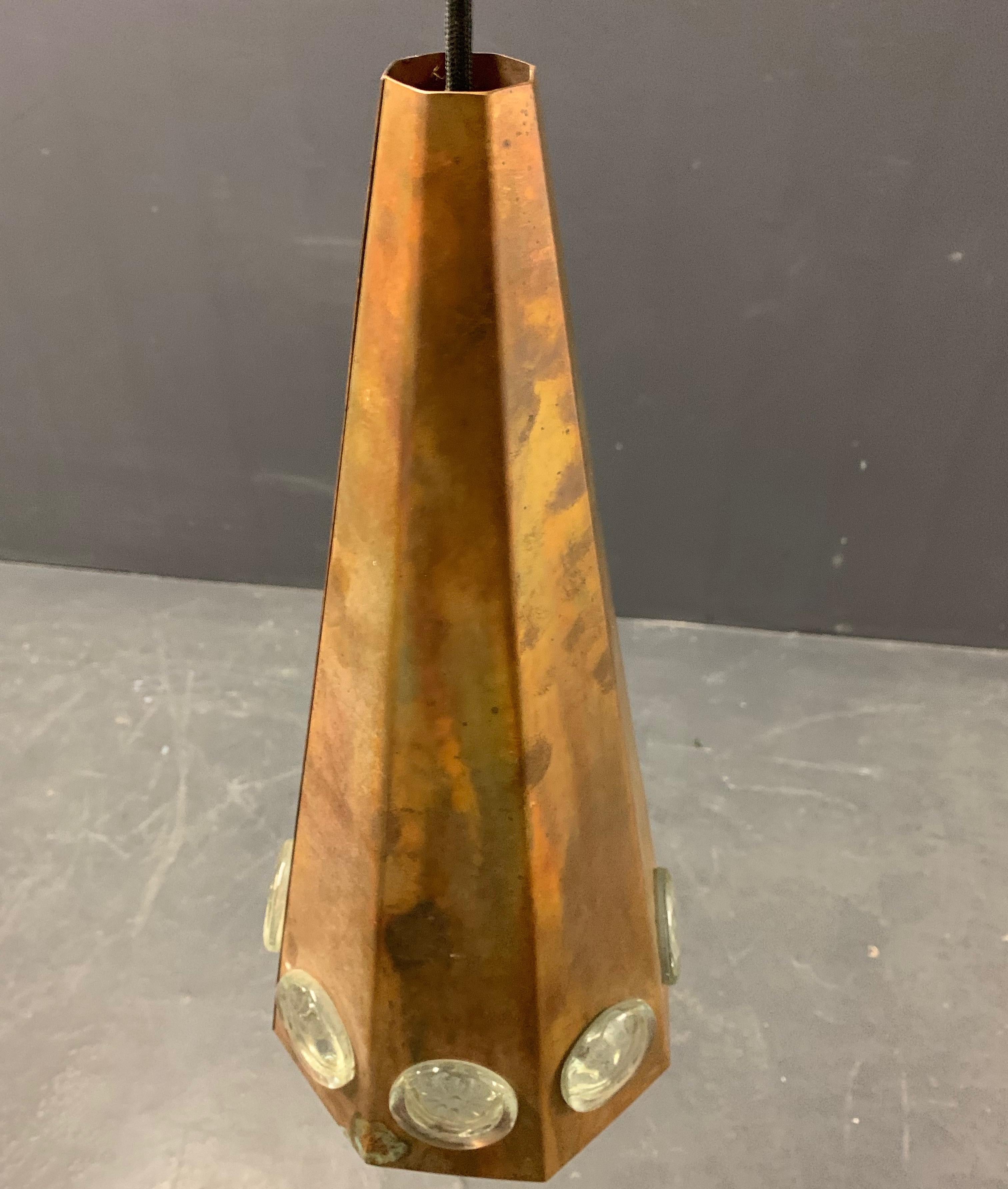 Set di due grandi lampade da soffitto in rame e vetro di Ateljè Lyktan in vendita 7