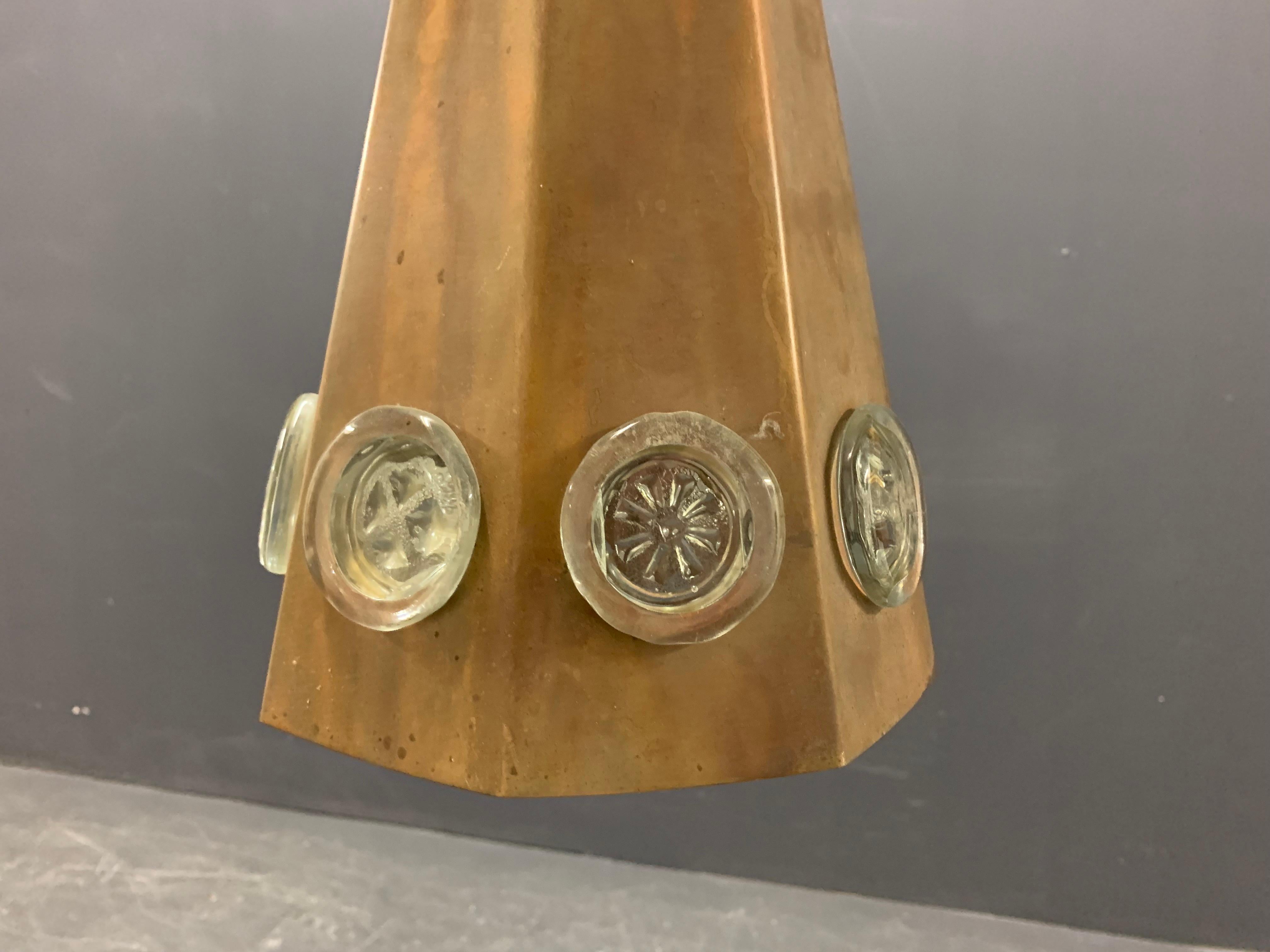 Set of Two Big Copper and Glass Ceiling Lamps by Ateljè Lyktan For Sale 9