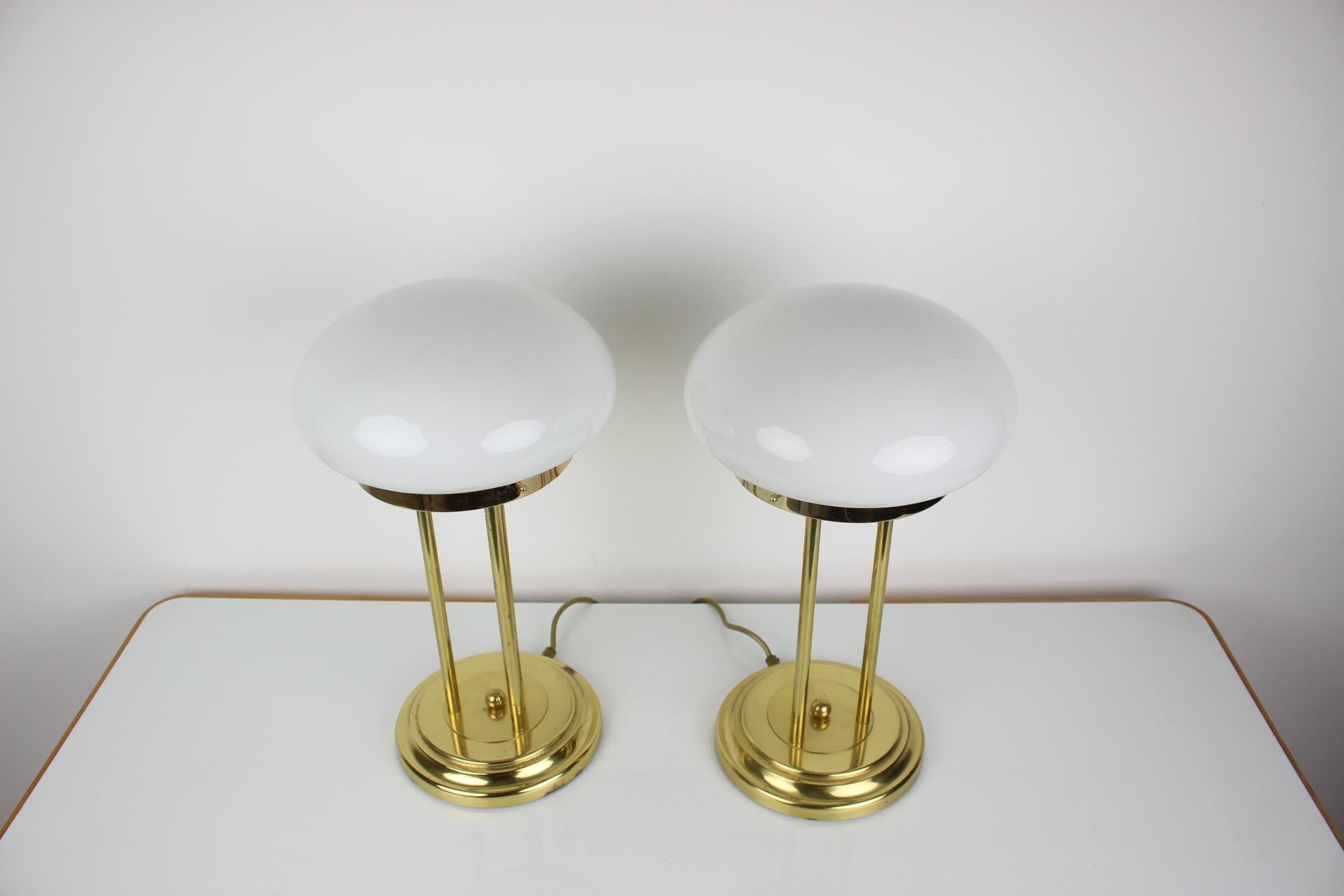 Czech Set of Two Big Table Lamps, 1970's