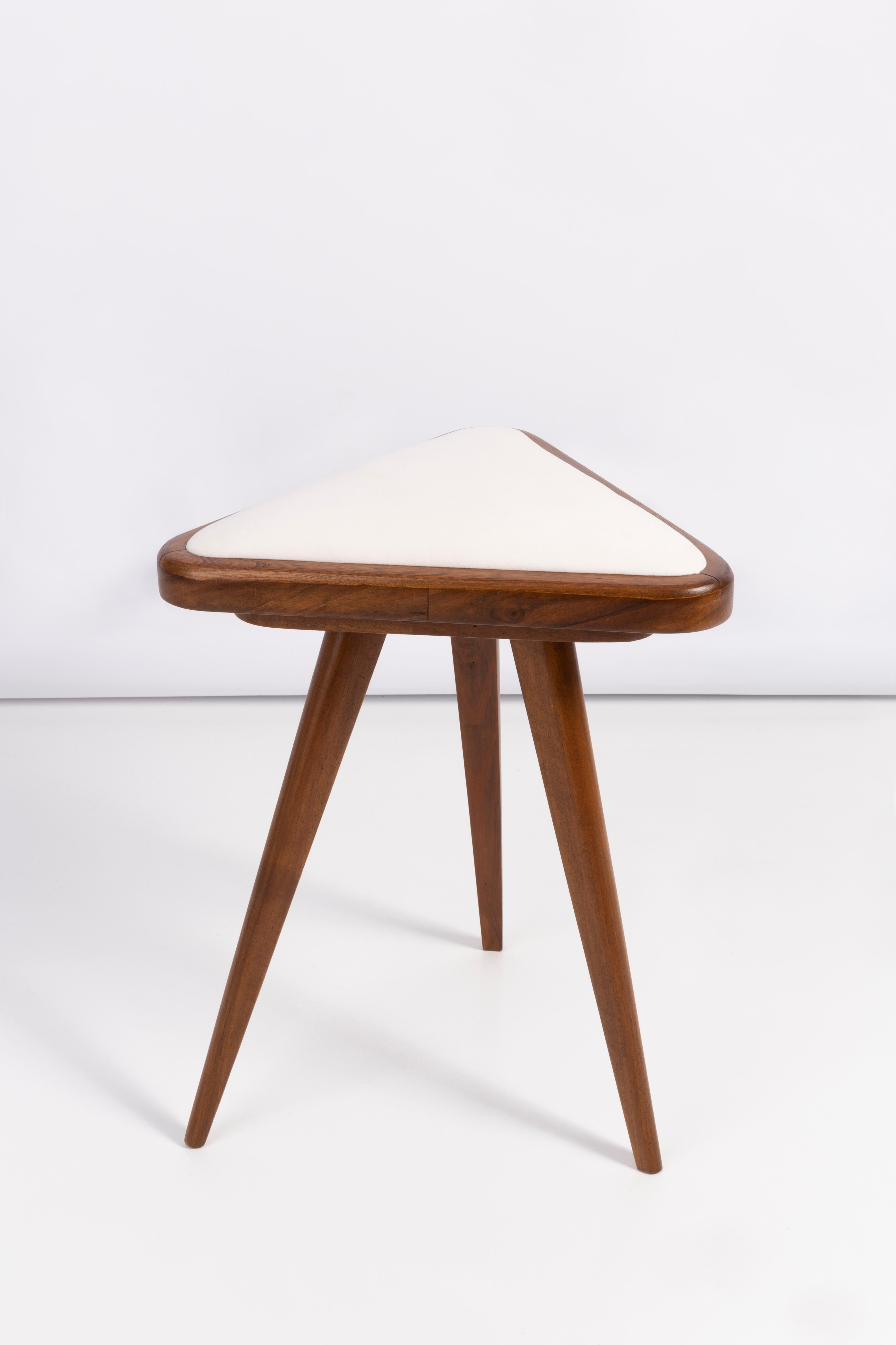 Set of Two Black and White Velvet 20th Century Stools, 1960s 4