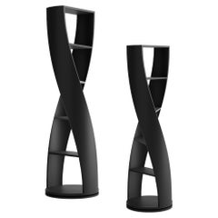 Set of Two Black Bookcase from Mydna Collection by Joel Escalona