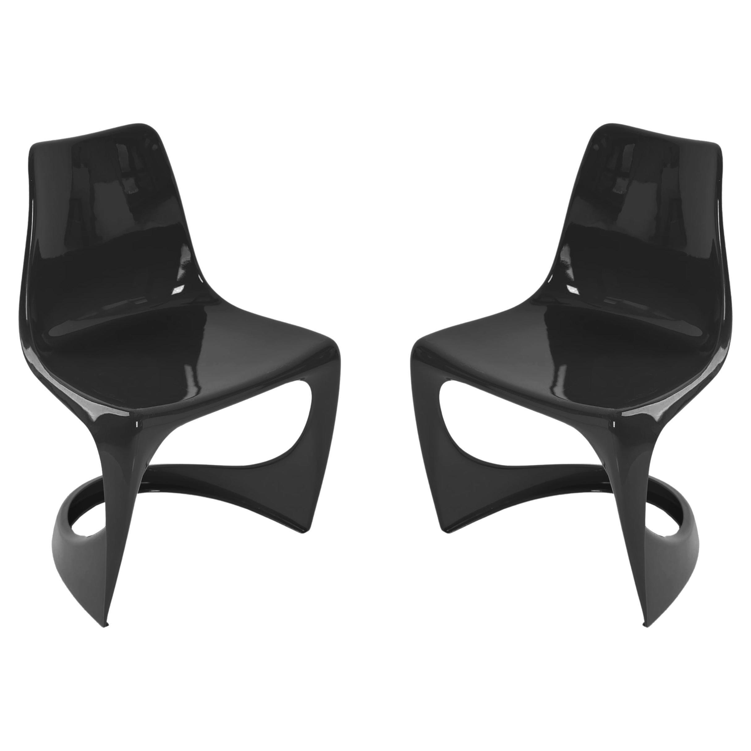 Set of Two Black Mid Century Cado Chairs, Steen Østergaard, Europe, 1960s
