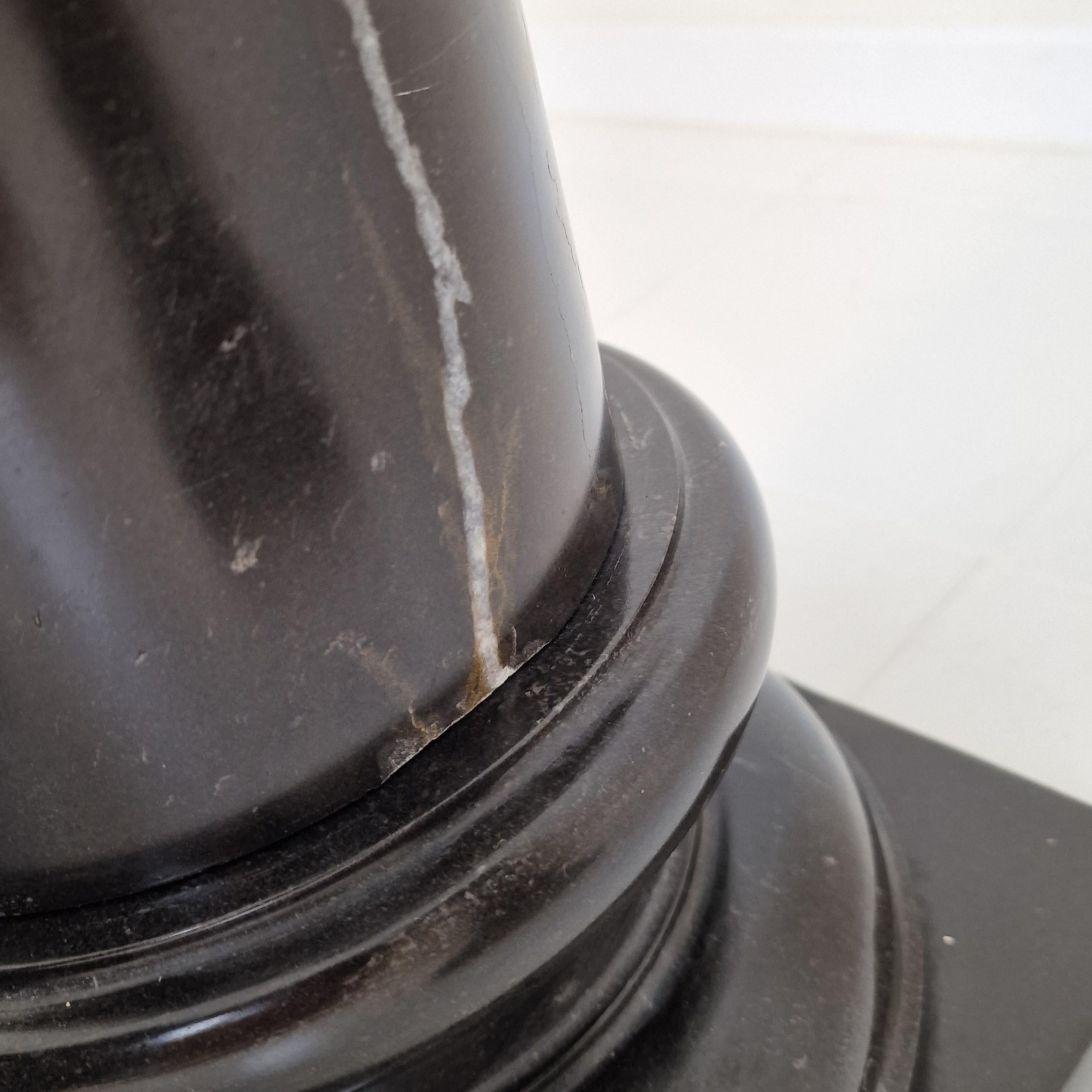 Set of two Black Pedestals in Belgium Hard-stone For Sale 10