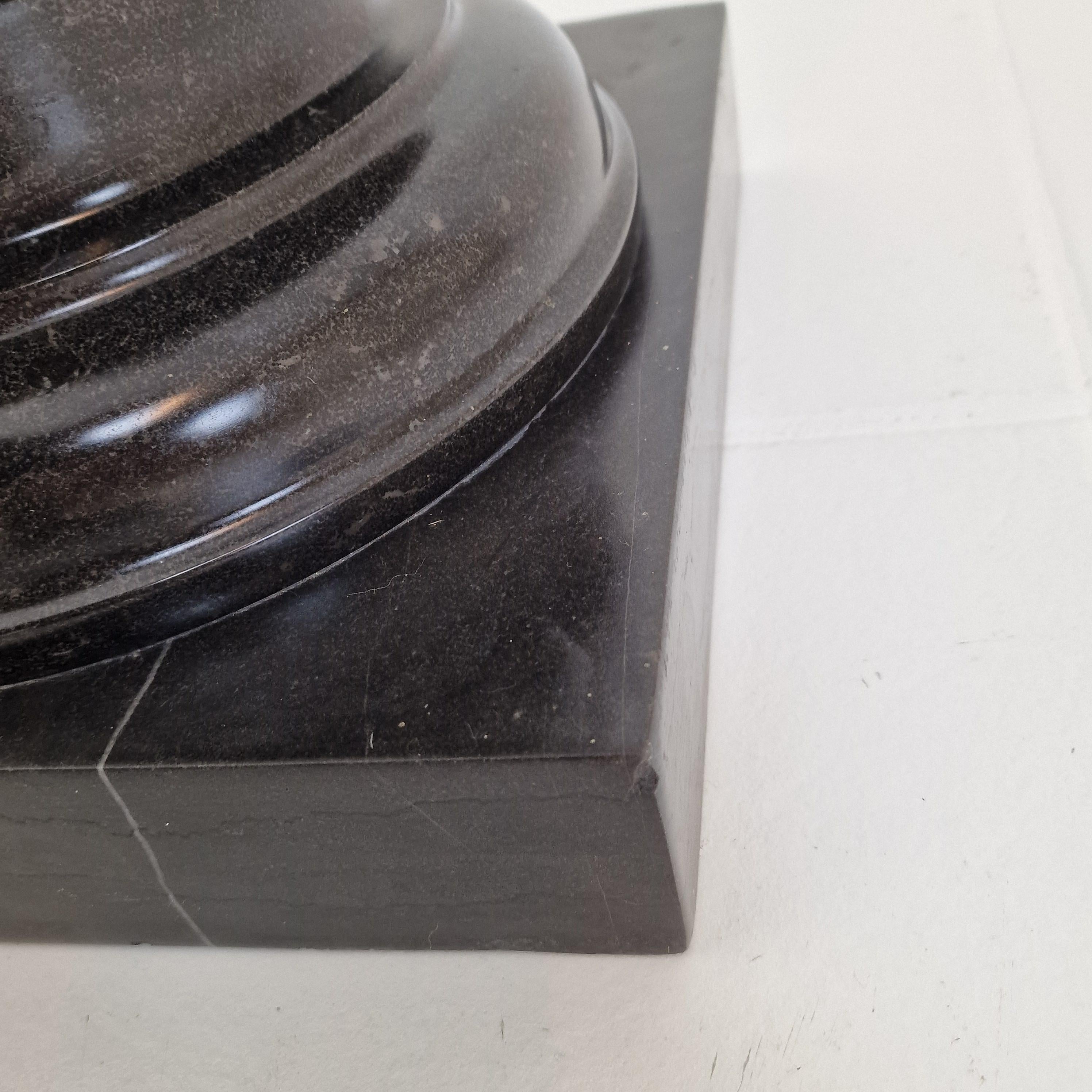 Set of two Black Pedestals in Belgium Hard-stone For Sale 11