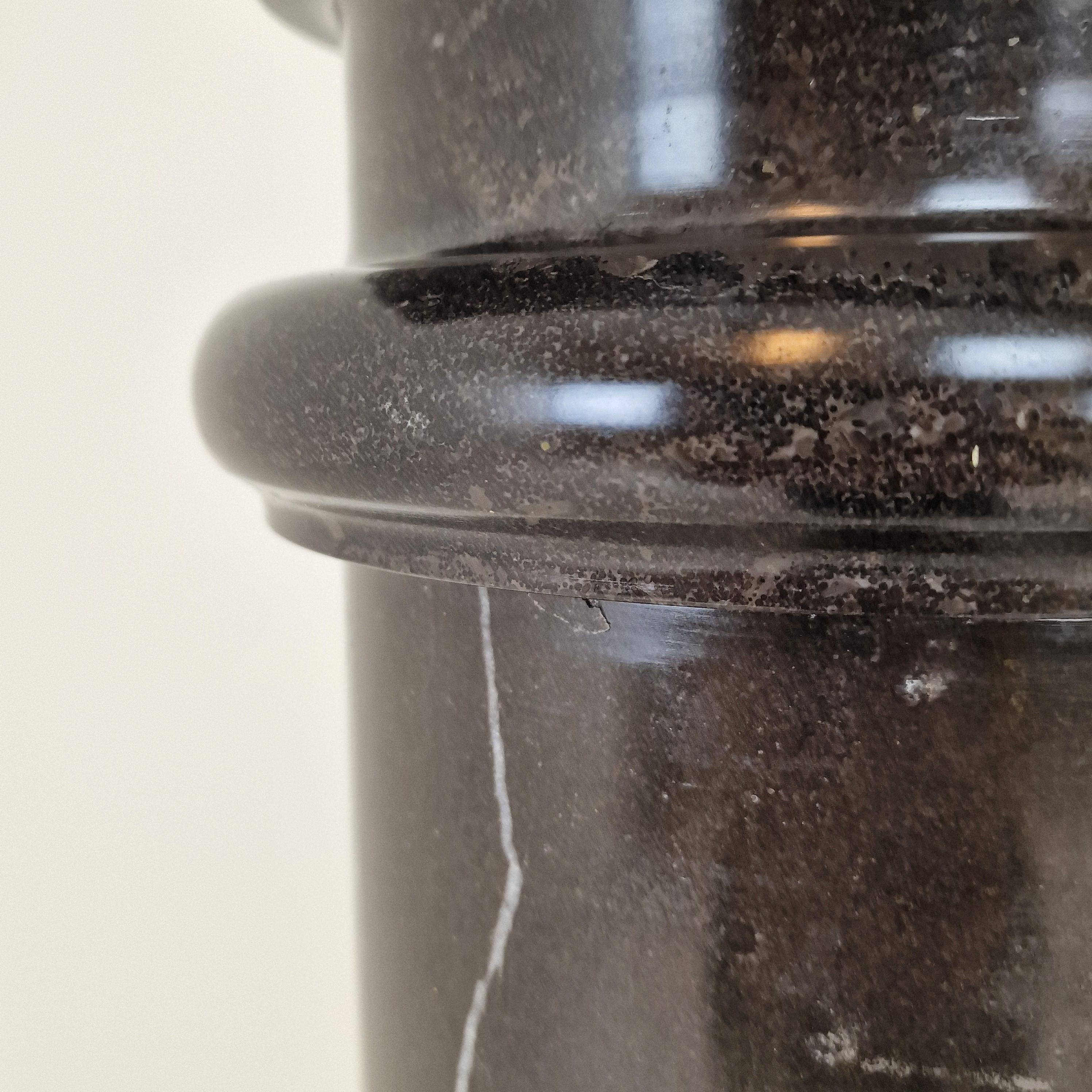 Set of two Black Pedestals in Belgium Hard-stone For Sale 12