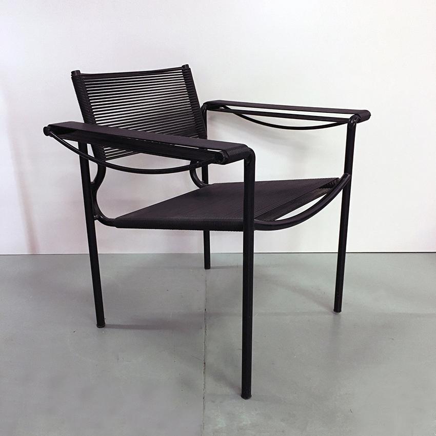 Mid-Century Modern Set of Two Black Scooby Armchair by Giandomenico Belotti for Alias, 1970s For Sale