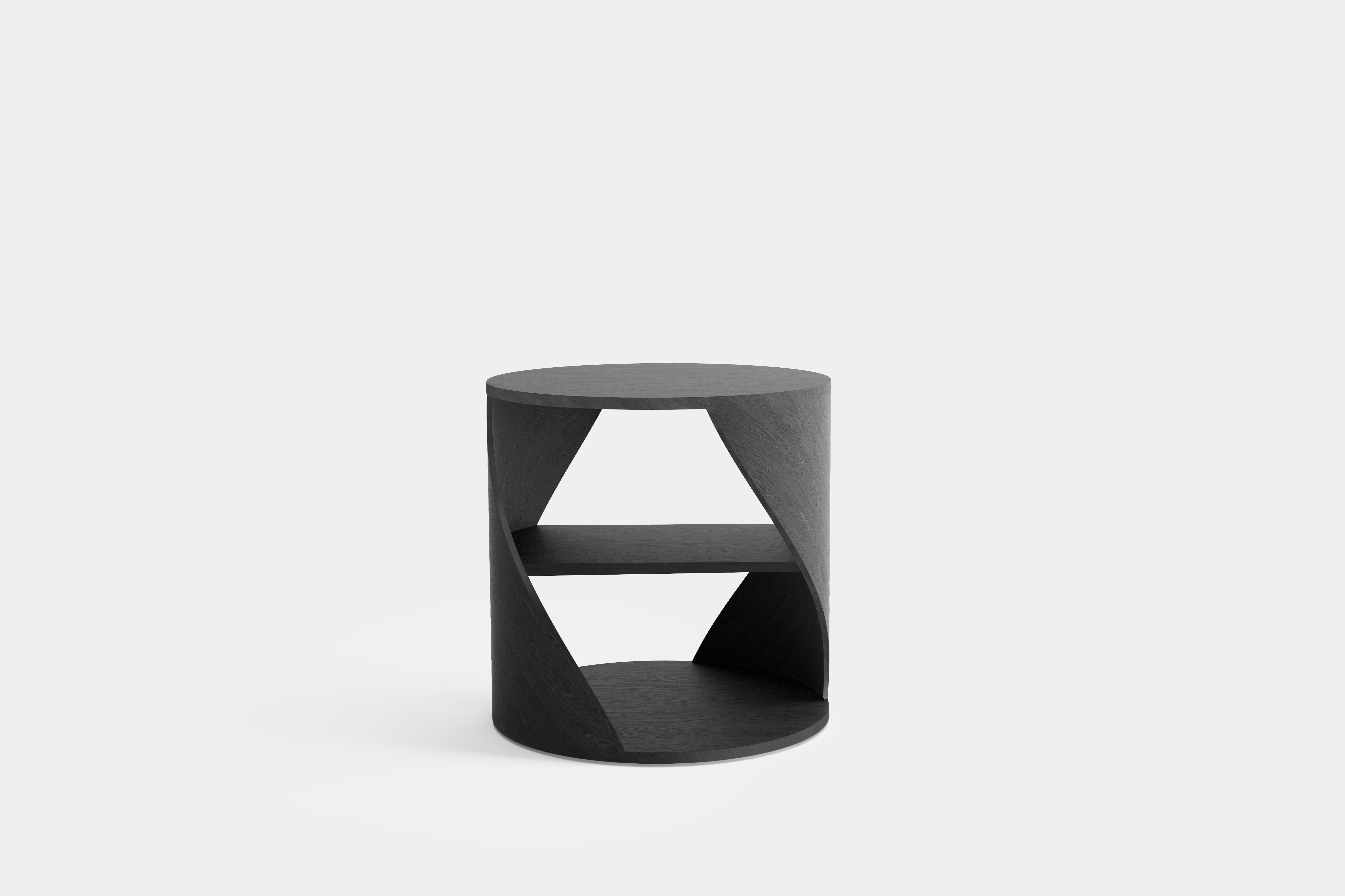 Set of Two MYDNA Side Table, Nightstand in Black Wood by Joel Escalona In New Condition For Sale In Ciudad de México, CDMX