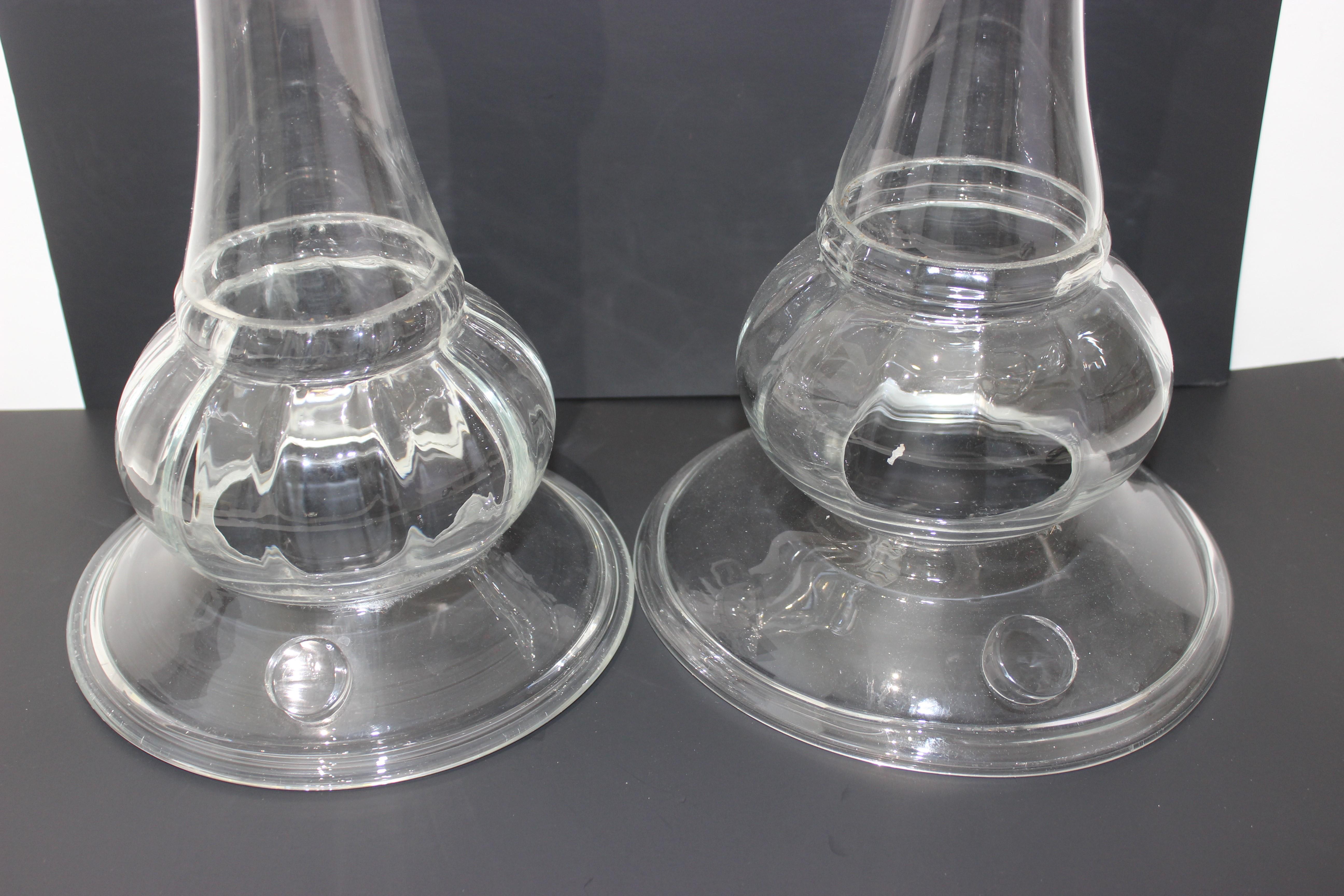 Set of Two Blenko Glass Candlesticks For Sale 1