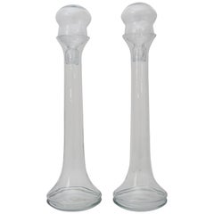 Set of Two Blenko Glass Decanters