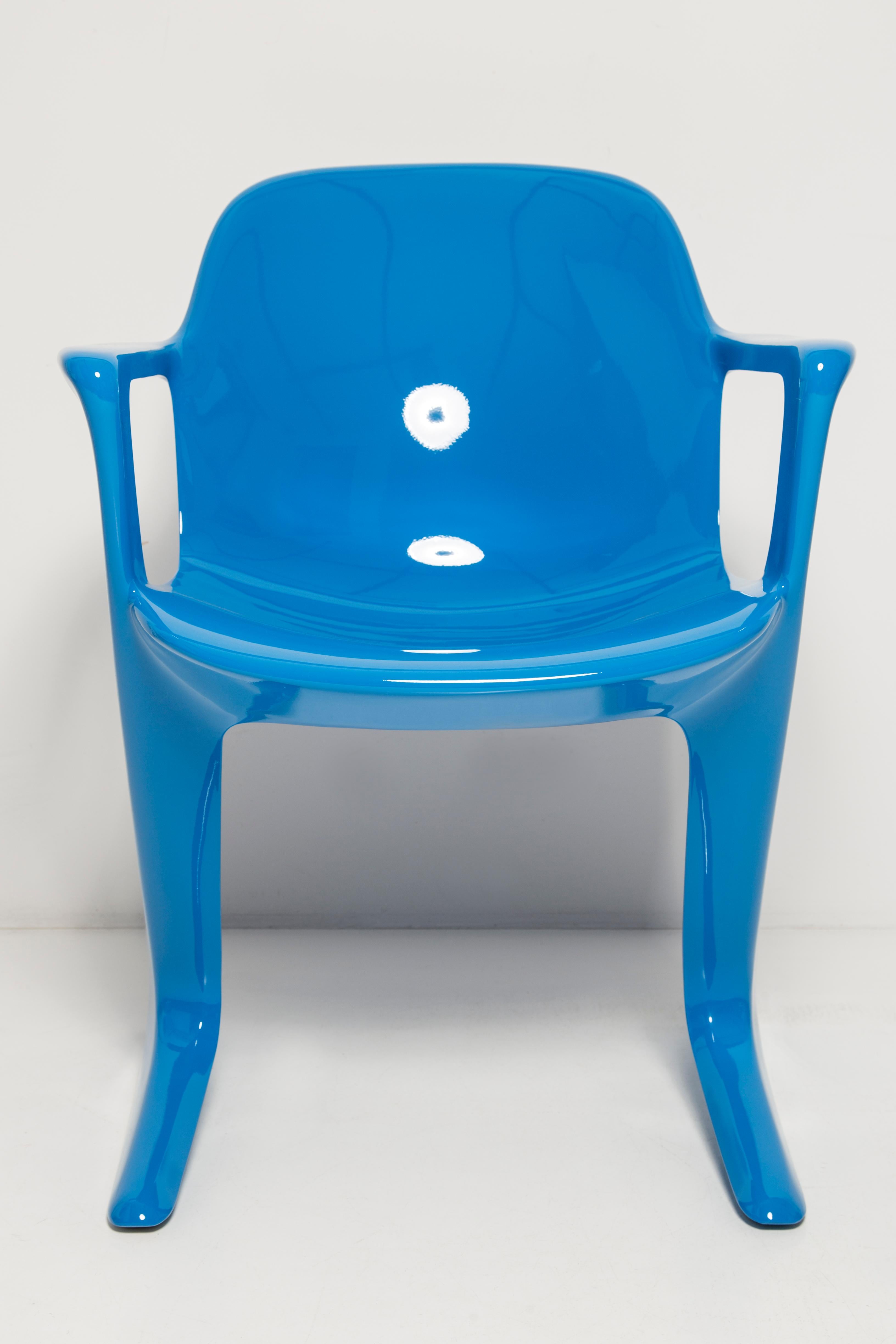 Set of Two Blue Kangaroo Chairs Designed by Ernst Moeckl, Germany, 1968 For Sale 3