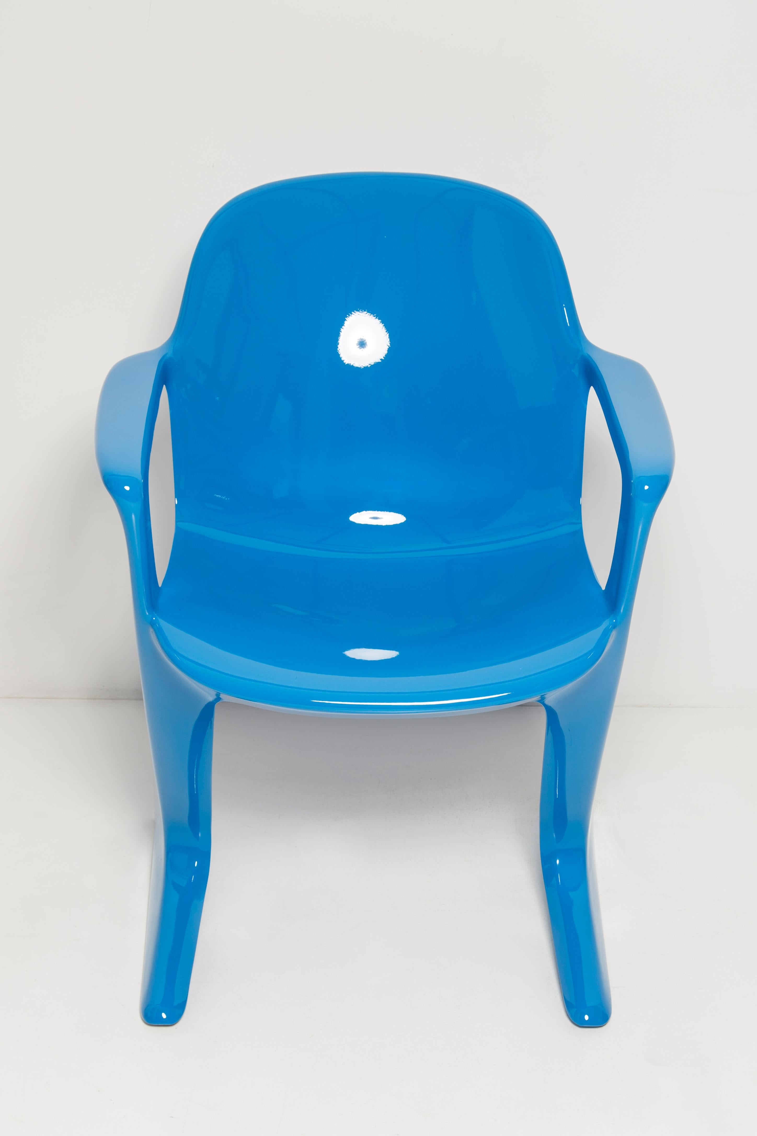 Set of Two Blue Kangaroo Chairs Designed by Ernst Moeckl, Germany, 1968 For Sale 4