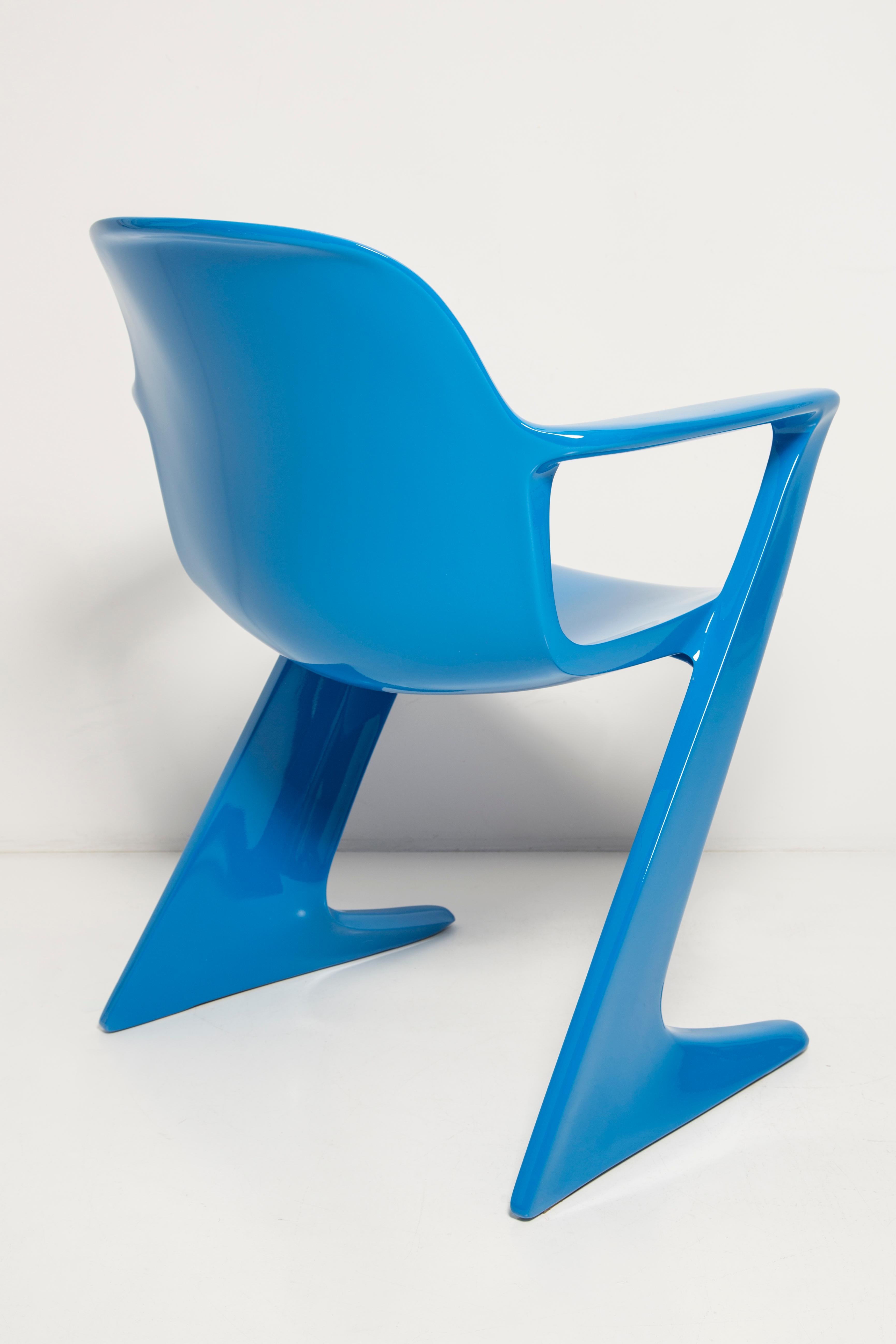 Set of Two Blue Kangaroo Chairs Designed by Ernst Moeckl, Germany, 1968 For Sale 5
