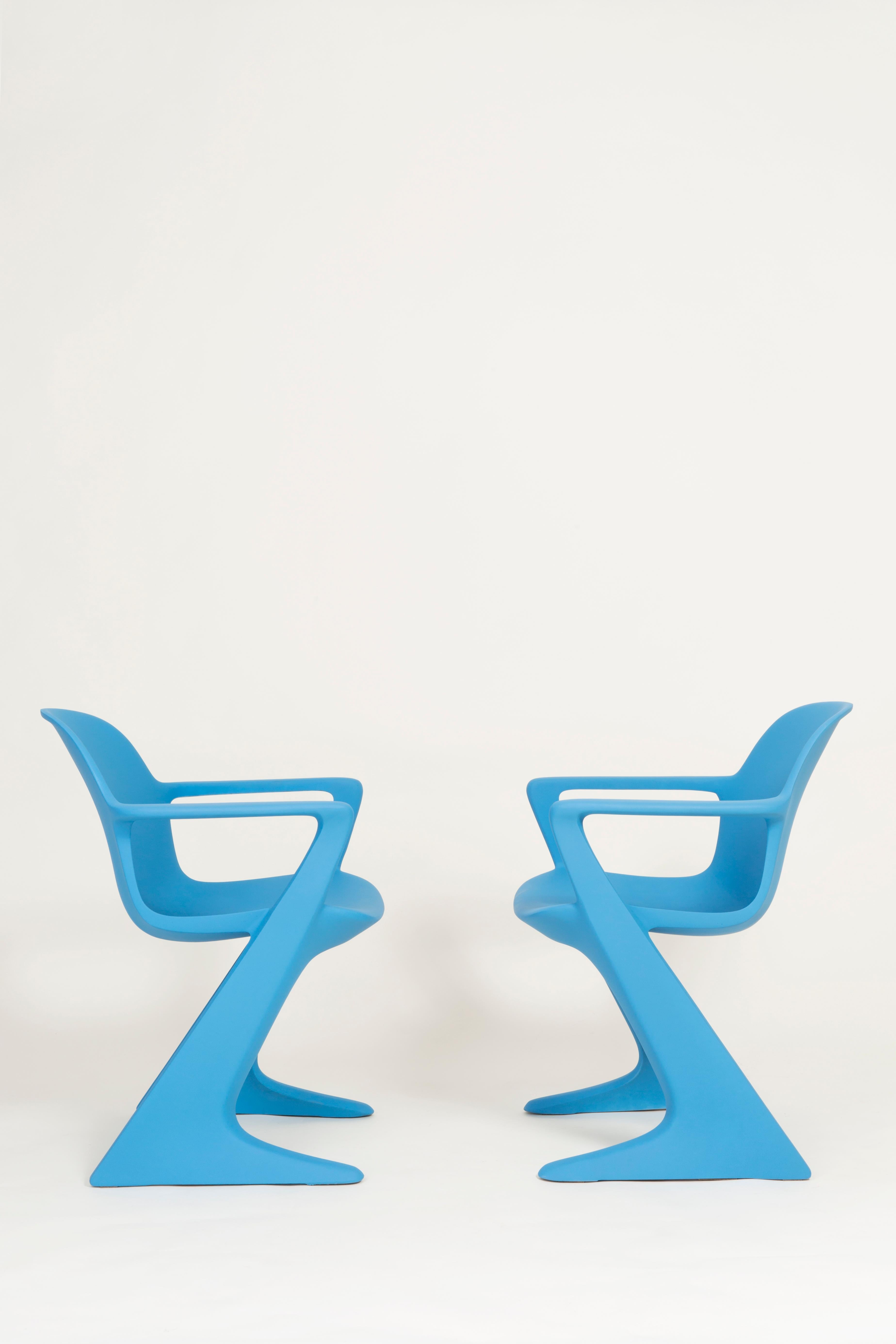 Set of Two Blue Kangaroo Chairs Designed by Ernst Moeckl, Germany, 1968 For Sale 9