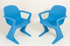 Set of Two Blue Kangaroo Chairs Designed by Ernst Moeckl, Germany, 1968
