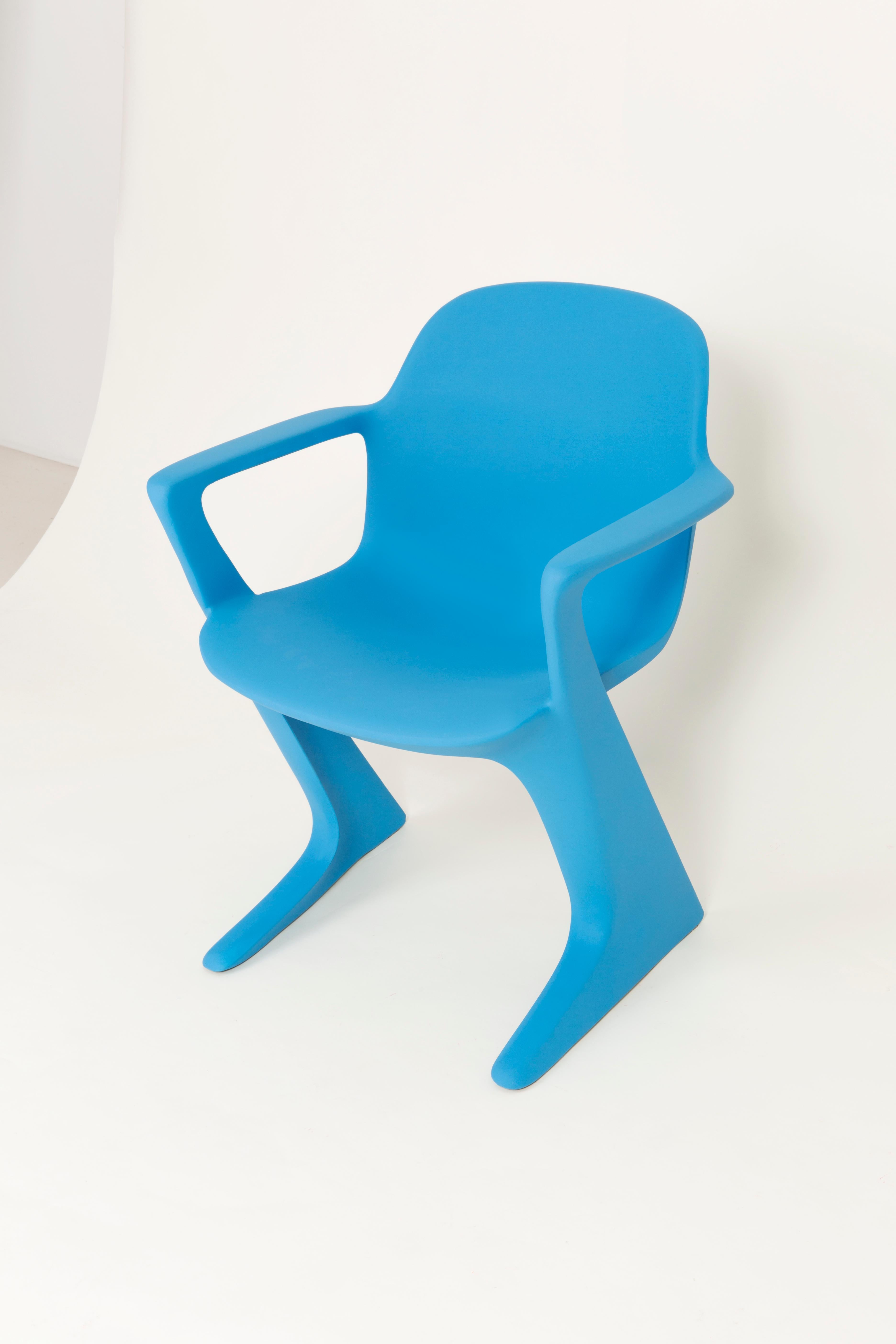Fiberglass Set of Two Blue Kangaroo Chairs Designed by Ernst Moeckl, Germany, 1968 For Sale