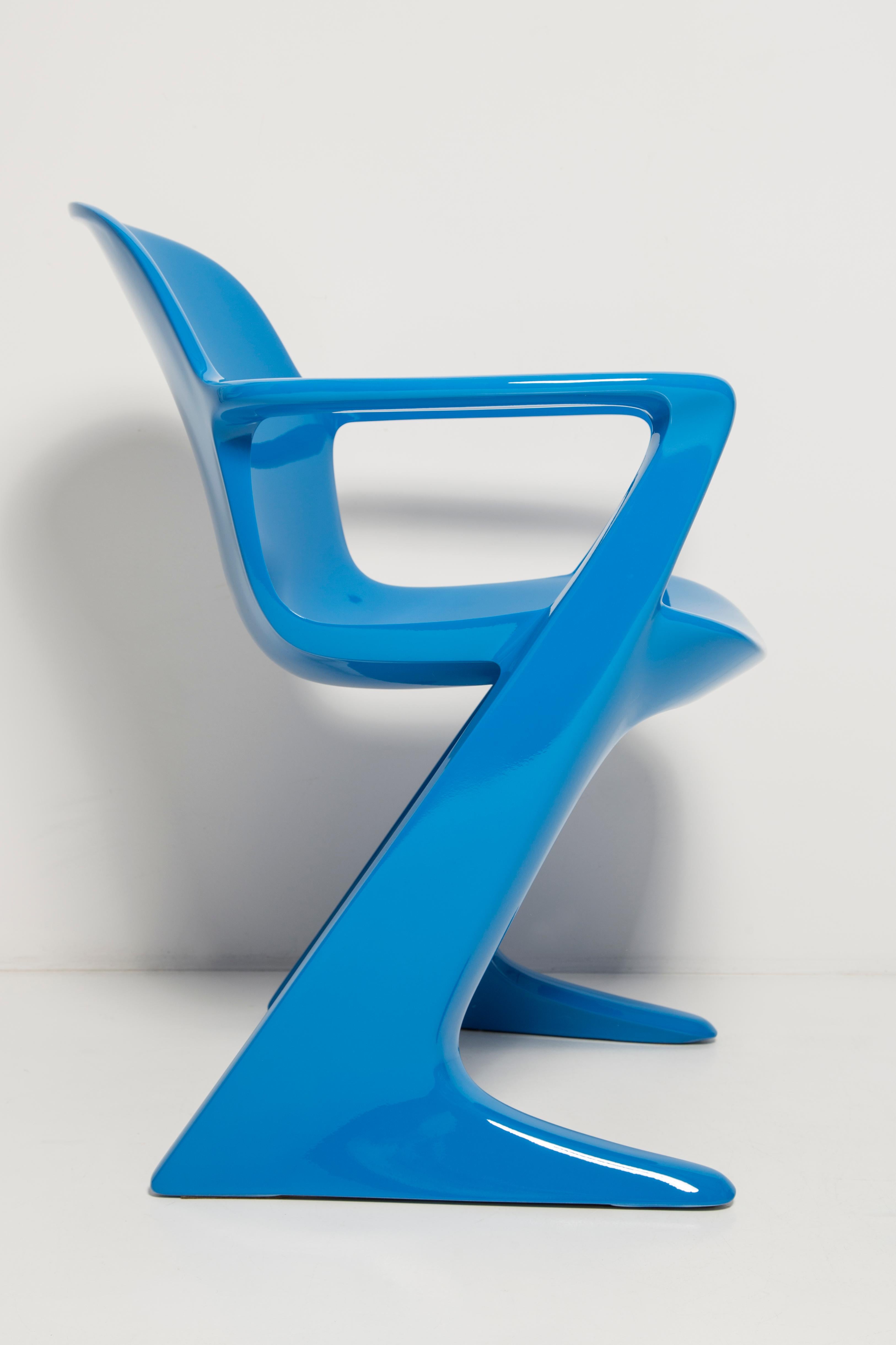 Set of Two Blue Kangaroo Chairs Designed by Ernst Moeckl, Germany, 1968 For Sale 2