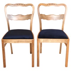 Set of Two Blue Velvet Chairs from 1960s