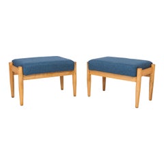 Set of Two Blue Vintage Stools, Edmund Homa, 1960s