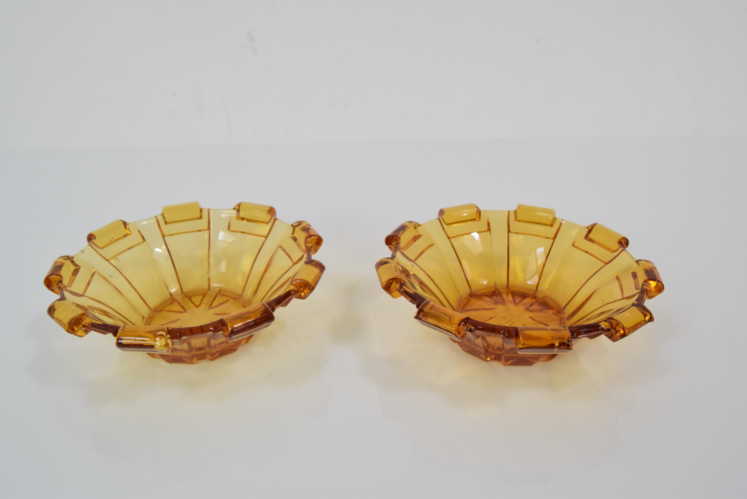 Metà XX secolo Set di due ciotole/Bohemia Glass, 1950´S in vendita