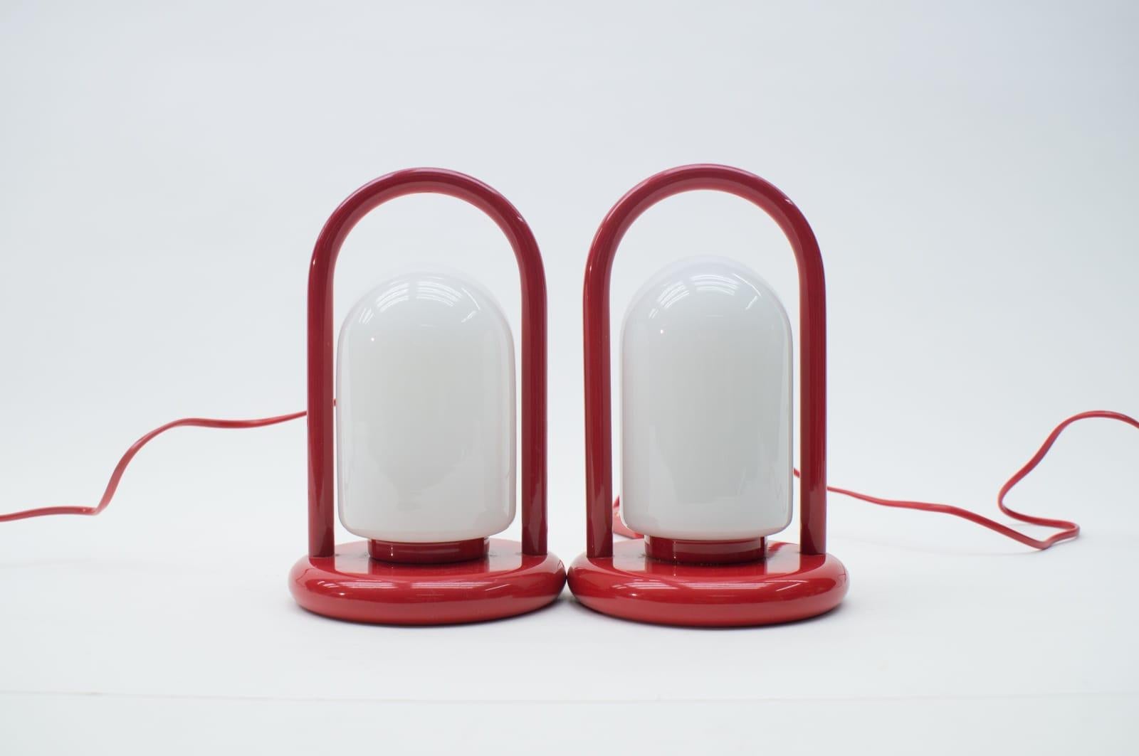 Mid-20th Century Set of Two Bracket Table Lamps by Massive in Memphis Style, 1960s For Sale