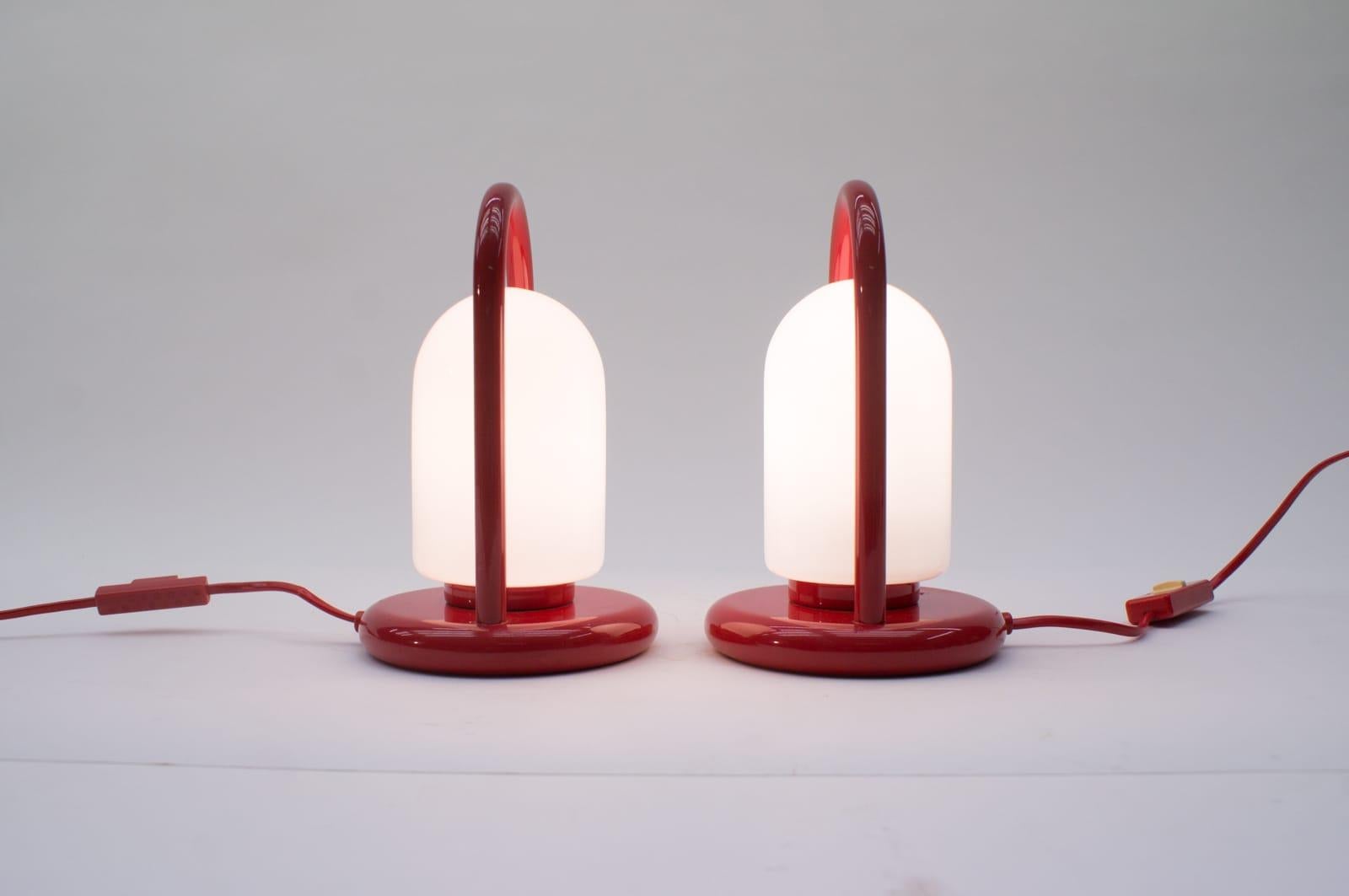 Belgian Set of Two Bracket Table Lamps by Massive in Memphis Style, 1960s For Sale