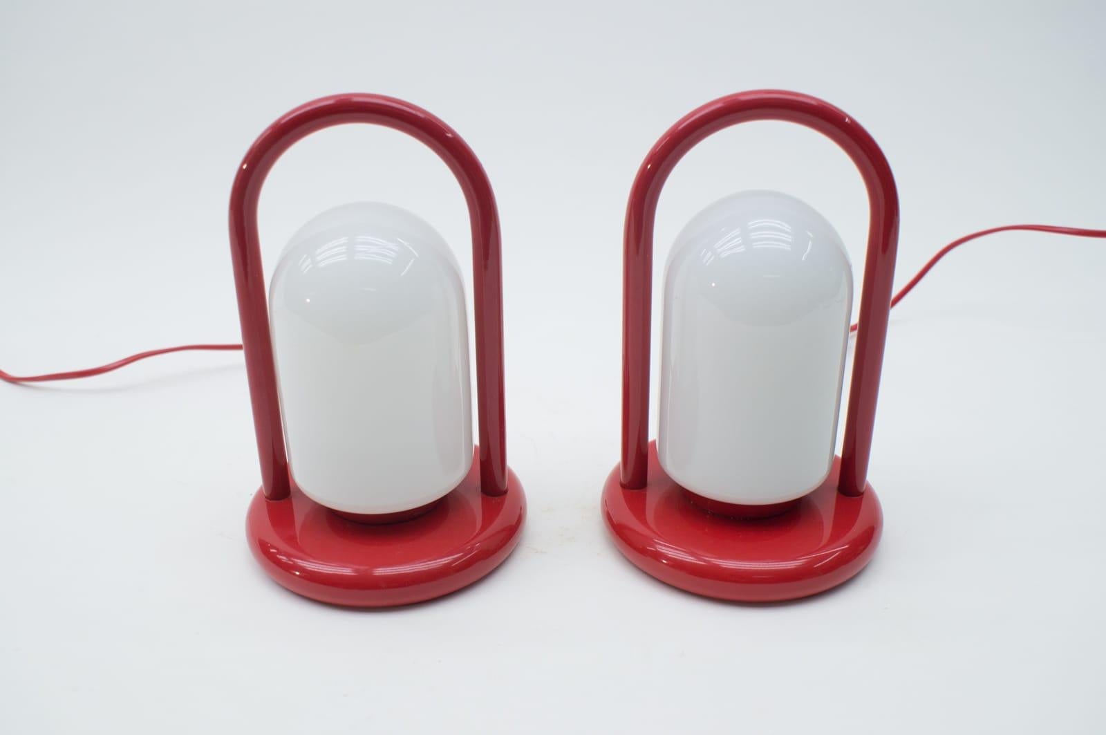 Metal Set of Two Bracket Table Lamps by Massive in Memphis Style, 1960s For Sale