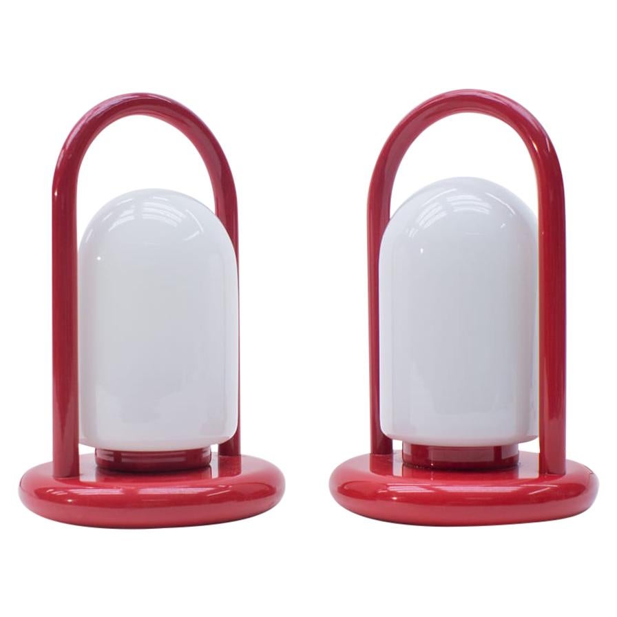 Set of Two Bracket Table Lamps by Massive in Memphis Style, 1960s For Sale