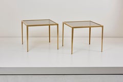 Set of Two Brass and Glass Nesting Tables by Münchner Werkstätten
