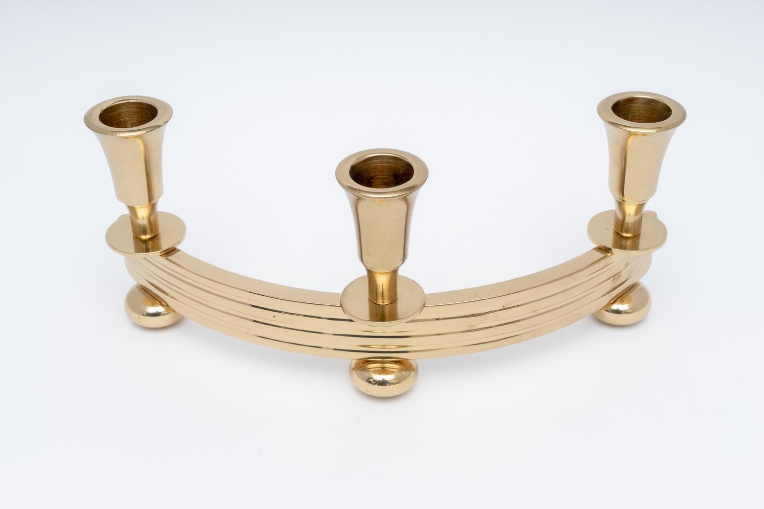 Set of Two Brass Art Deco Candleholders 4