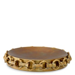 Set of Two Brass Bowls with Chain Design