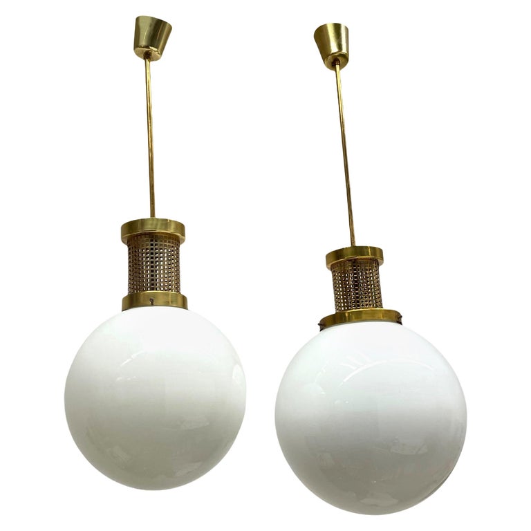 Vintage Glass Globe Pendant Lamp Art Deco Orb Ceiling Lamp 30s 40s Europe