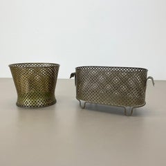 Set of two brass Flower Pot Plant Stands by Mathieu Mategot Attr., France 1950s