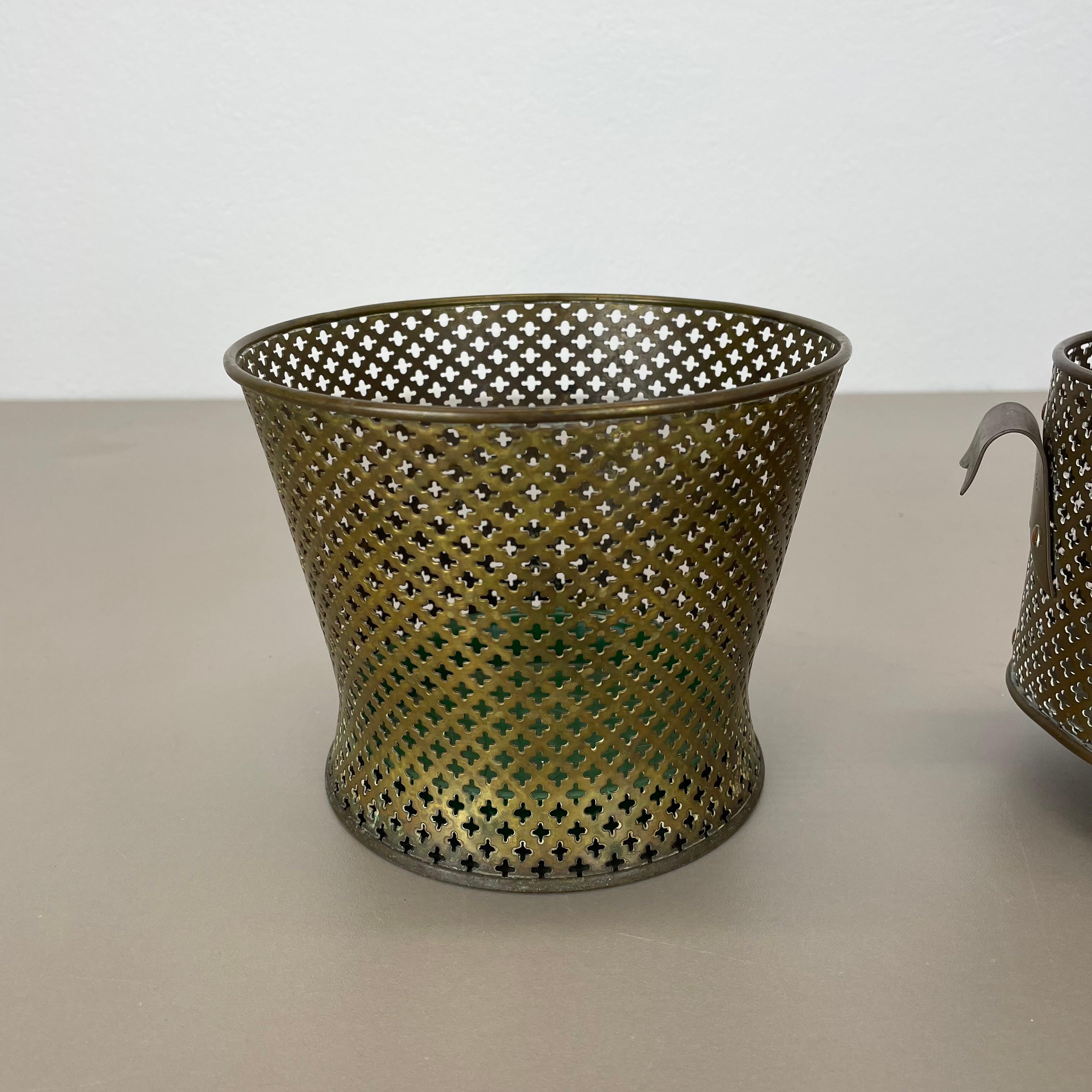 French Set of two brass Flower Pot Plant Stands by Mathieu Mategot Attr., France 1950s For Sale