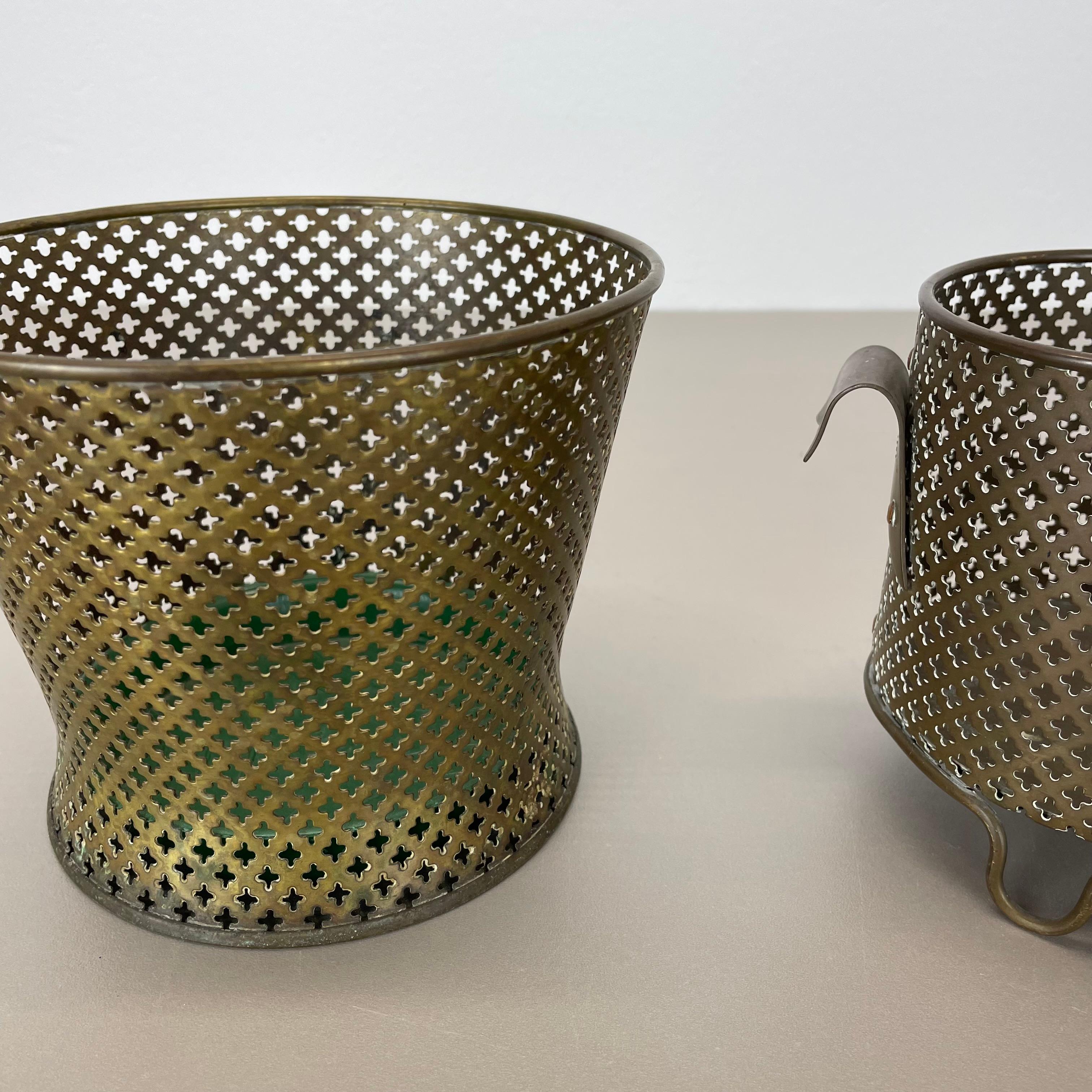 Set of two brass Flower Pot Plant Stands by Mathieu Mategot Attr., France 1950s For Sale 1