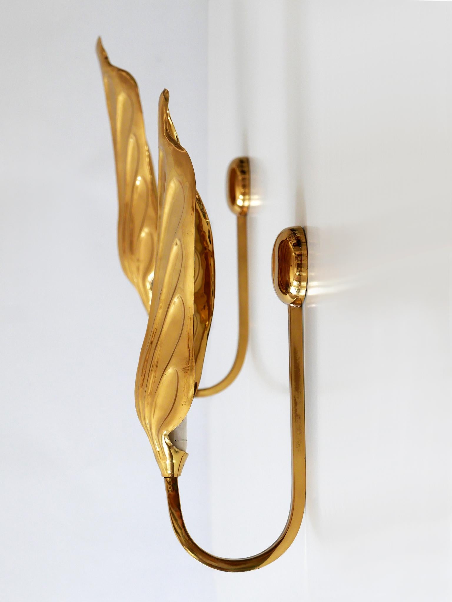 Set of Two Brass Leaf Wall Lamps or Sconces by Carlo Giorgi for Bottega Gadda 6
