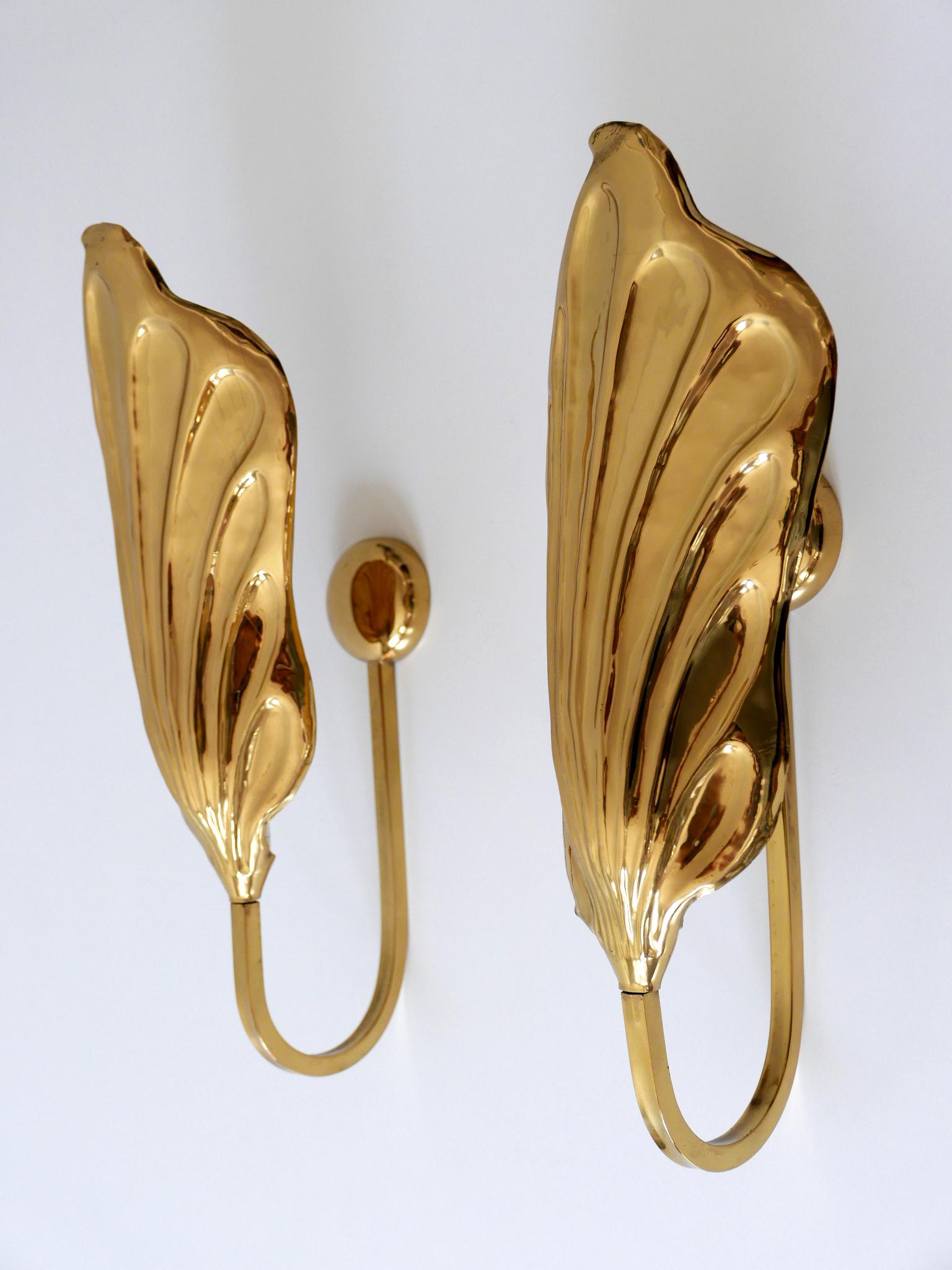 Set of Two Brass Leaf Wall Lamps or Sconces by Carlo Giorgi for Bottega Gadda 9