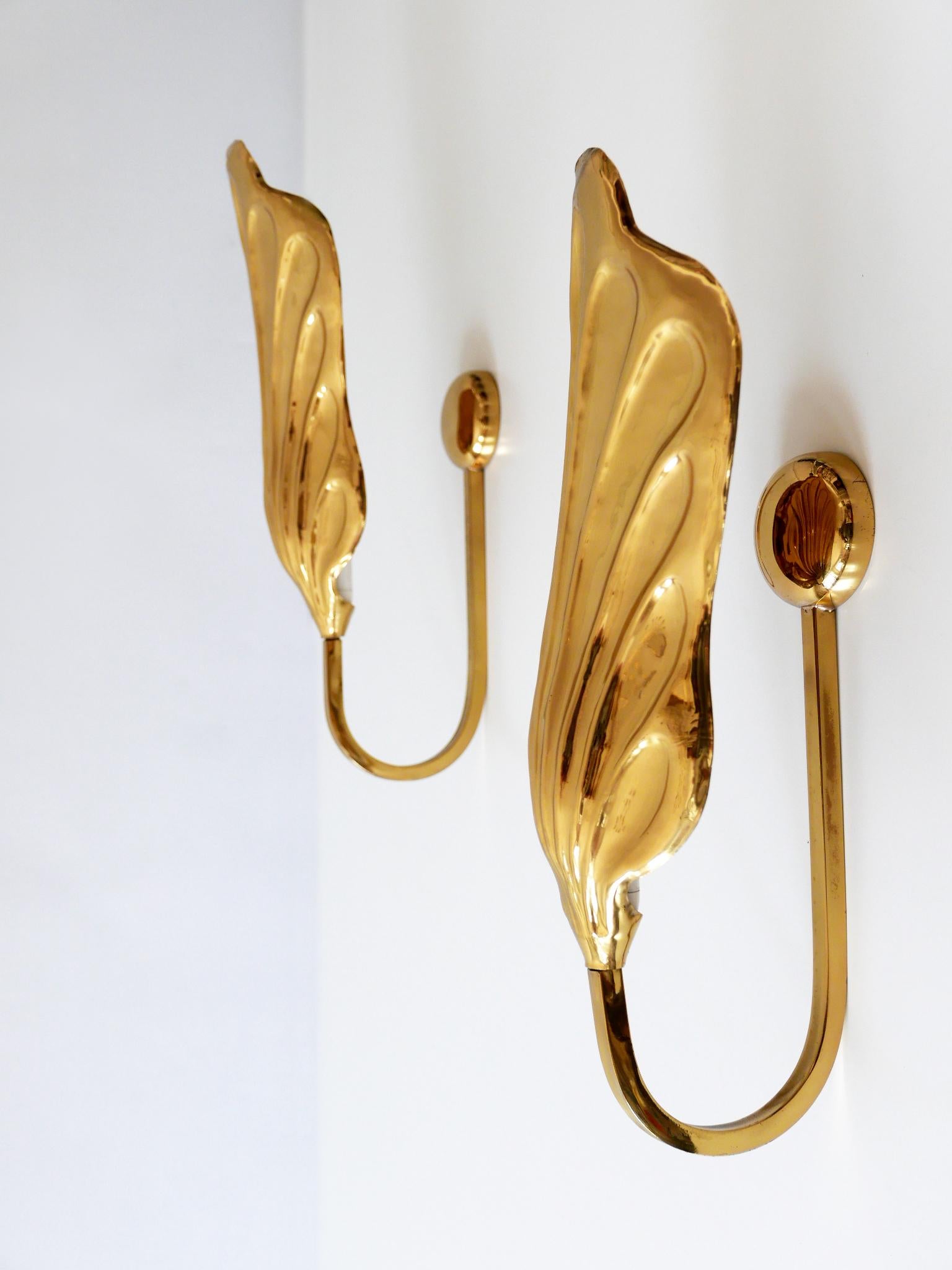 Set of Two Brass Leaf Wall Lamps or Sconces by Carlo Giorgi for Bottega Gadda 10