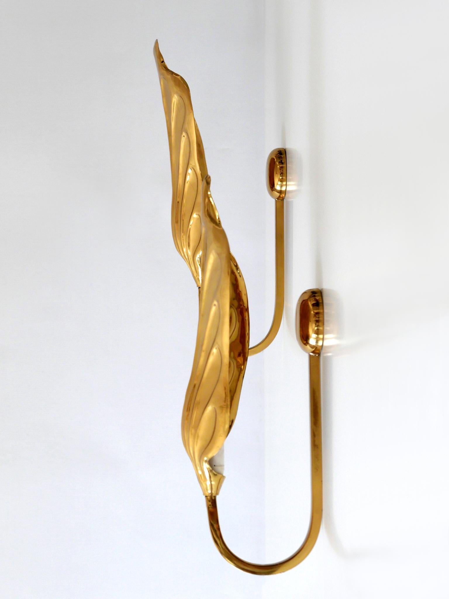Set of Two Brass Leaf Wall Lamps or Sconces by Carlo Giorgi for Bottega Gadda 11
