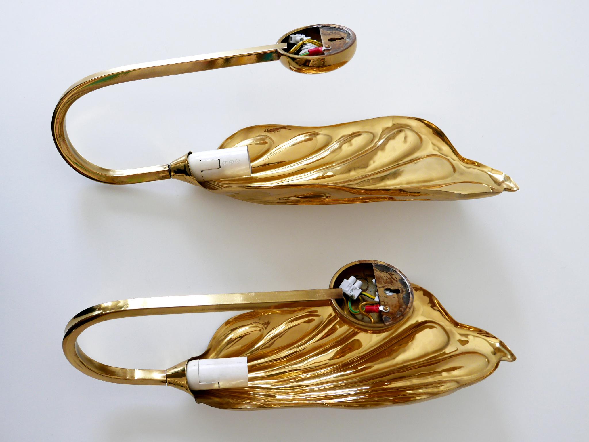 Set of Two Brass Leaf Wall Lamps or Sconces by Carlo Giorgi for Bottega Gadda 12