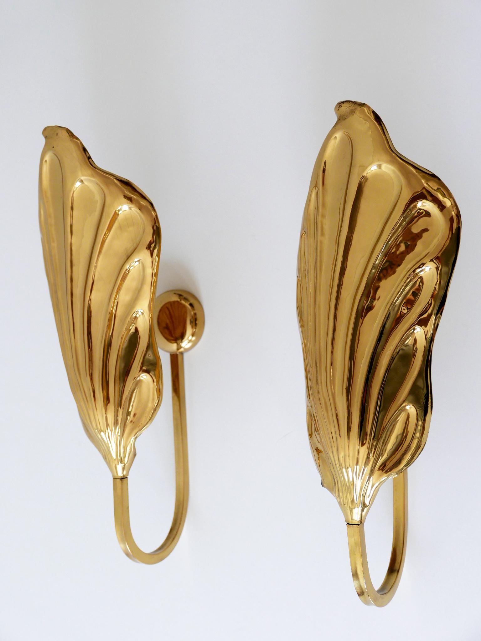 Set of Two Brass Leaf Wall Lamps or Sconces by Carlo Giorgi for Bottega Gadda In Good Condition In Munich, DE