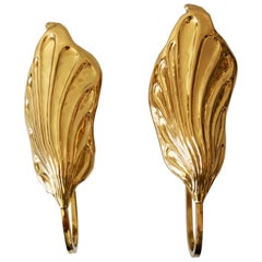 Set of Two Brass Leaf Wall Lamps or Sconces by Carlo Giorgi for Bottega Gadda