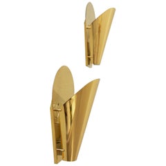 Set of Two Brass Mid-Century Modern Wall Lamps or Sconces, 1970s, Germany