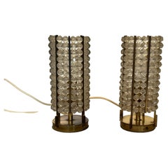 Set aus zwei Messing-Tischlampen, 1950er-Jahre