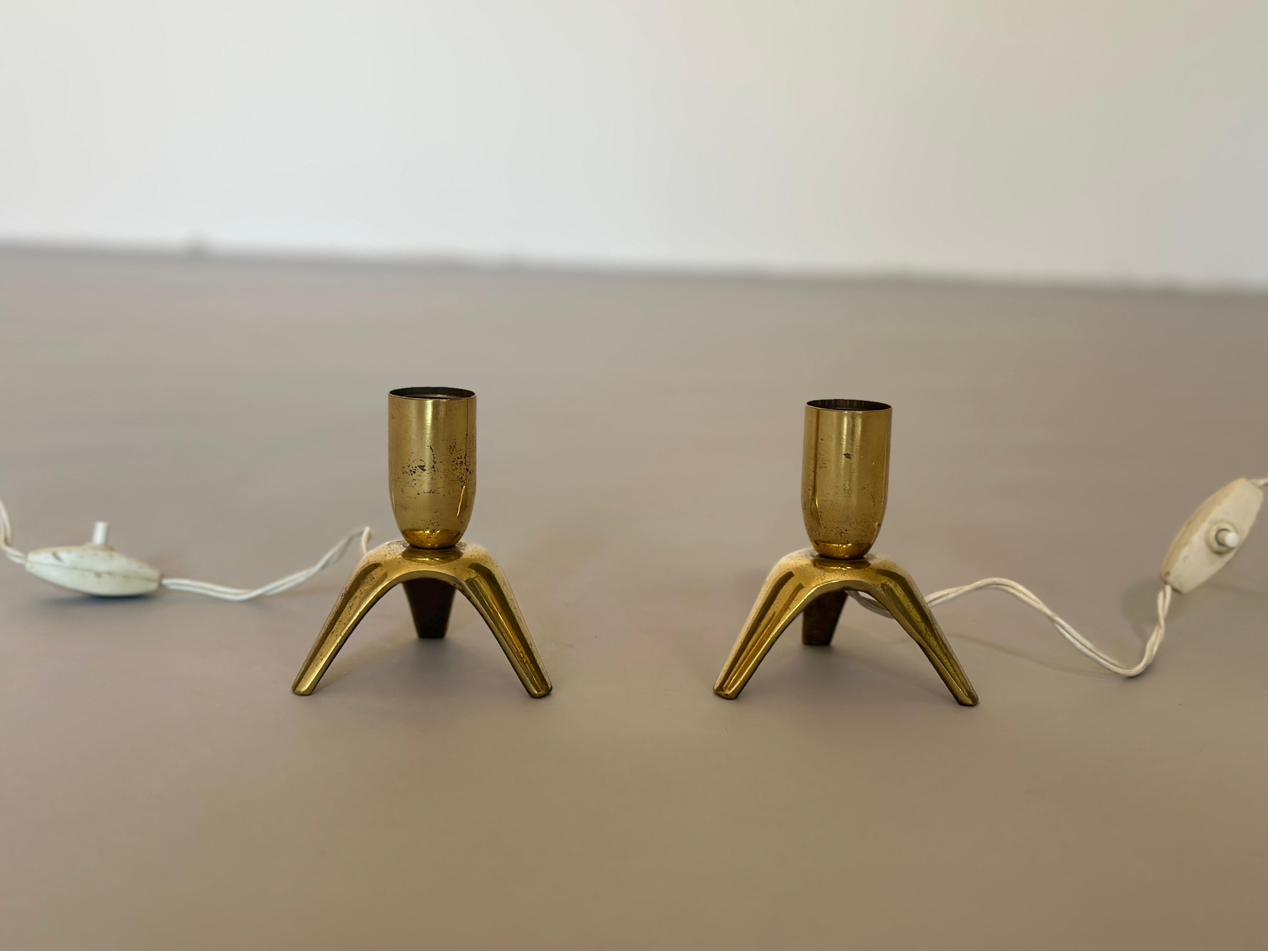 Set of two italian brass tamle lamps 1960s.