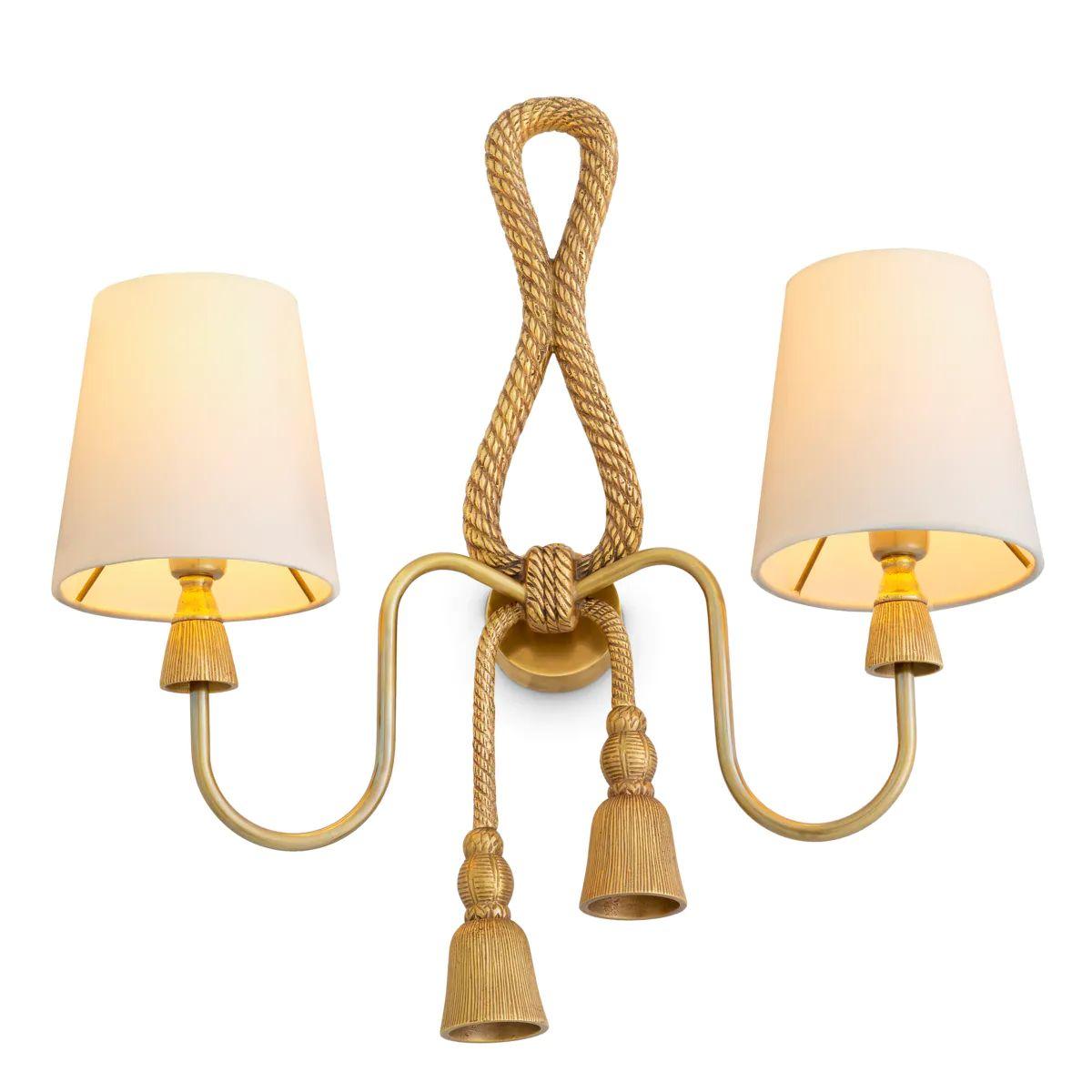 Set of Two Brass Wall Lamp with Hand-Cast Details (21. Jahrhundert und zeitgenössisch) im Angebot