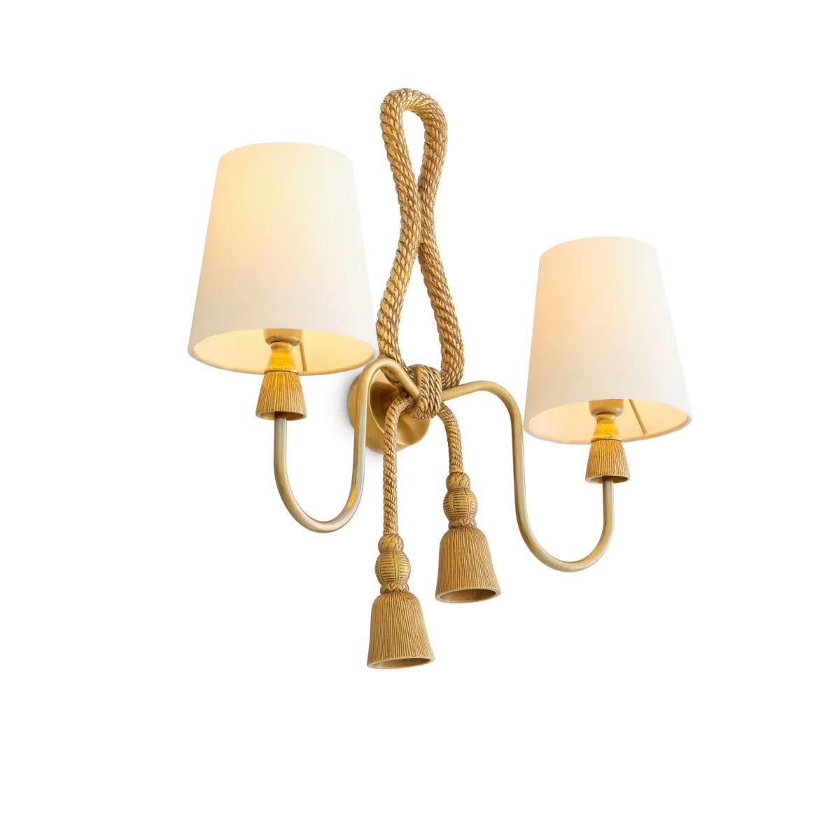 Set of Two Brass Wall Lamp with Hand-Cast Details (Messing) im Angebot