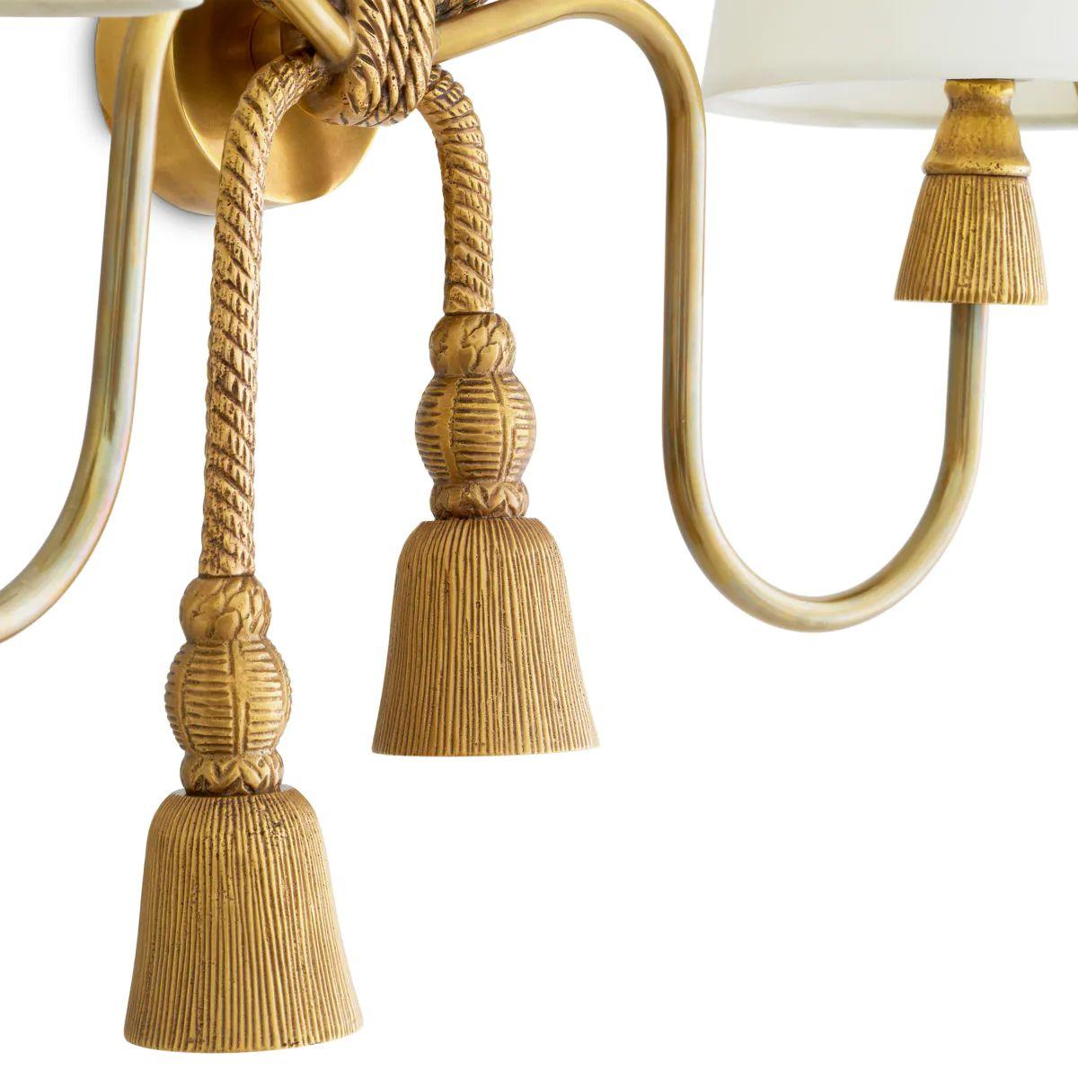 Set of Two Brass Wall Lamp with Hand-Cast Details im Angebot 1