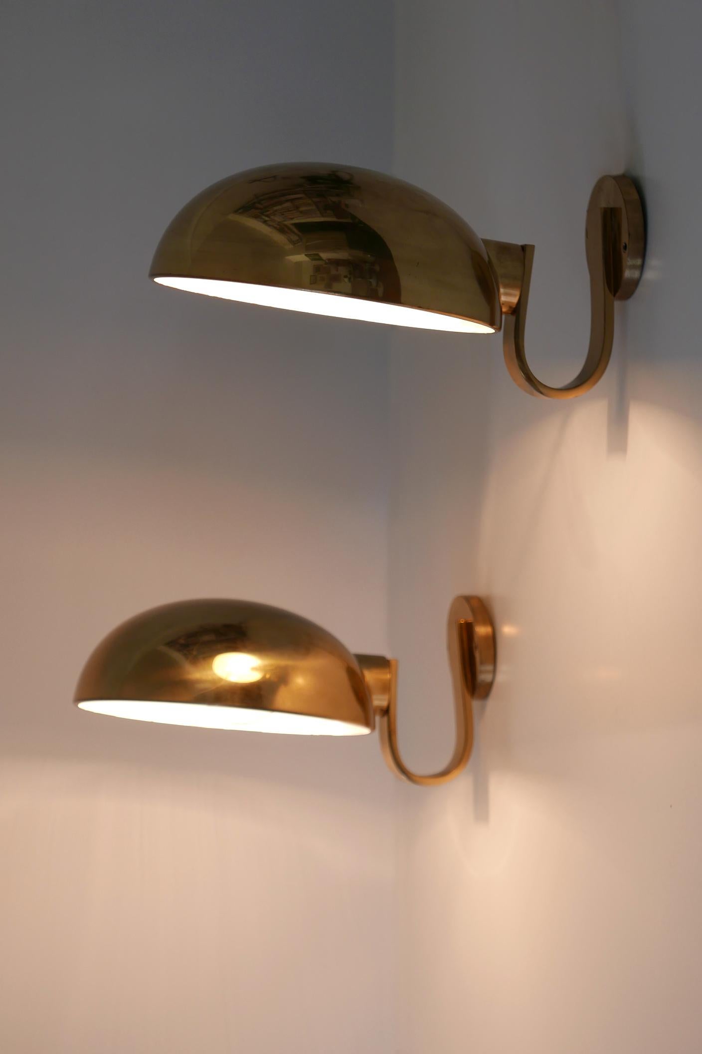 Set of Two Brass Wall Lamps or Sconces by Florian Schulz, 1970s, Germany 5