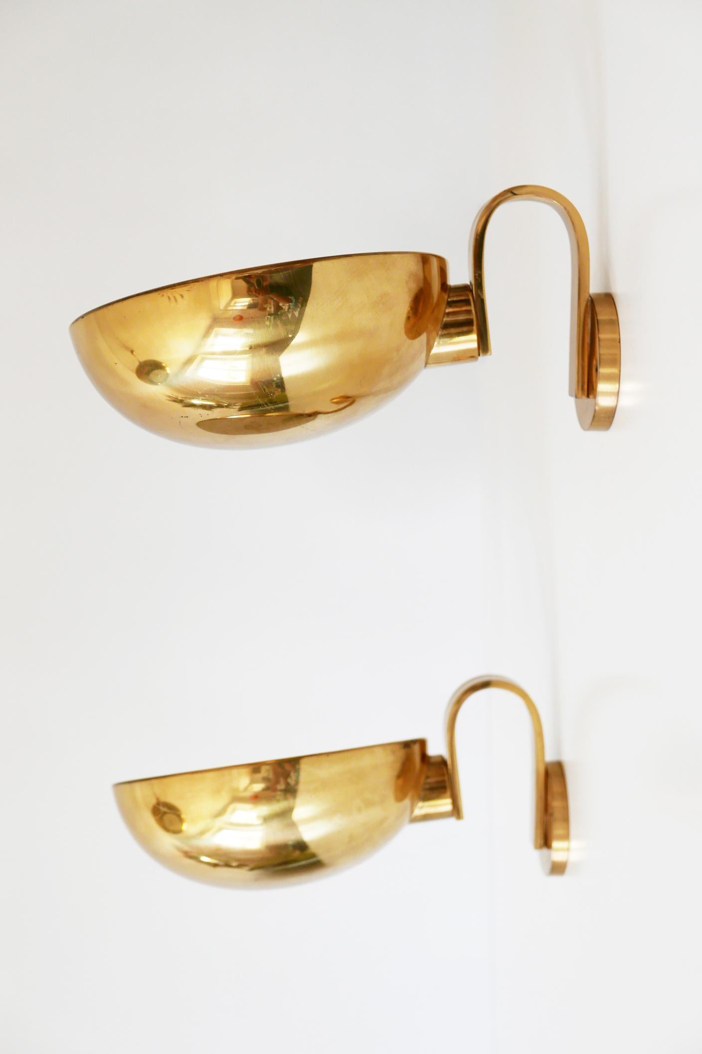 Set of Two Brass Wall Lamps or Sconces by Florian Schulz, 1970s, Germany 6